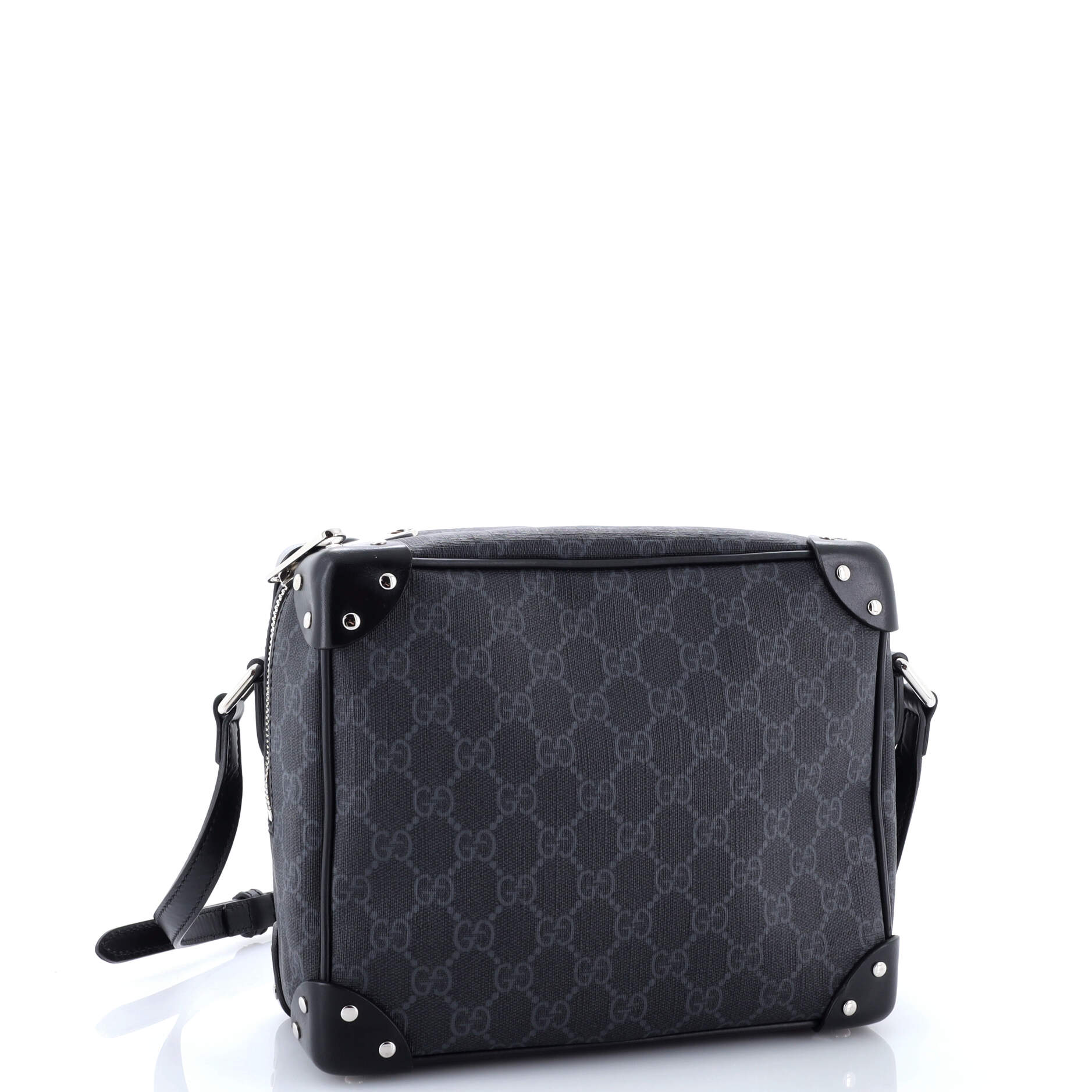 Trunk Shoulder Bag GG Coated Canvas with Studded Leather