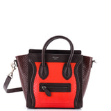 Tricolor Luggage Bag Python and Leather Nano
