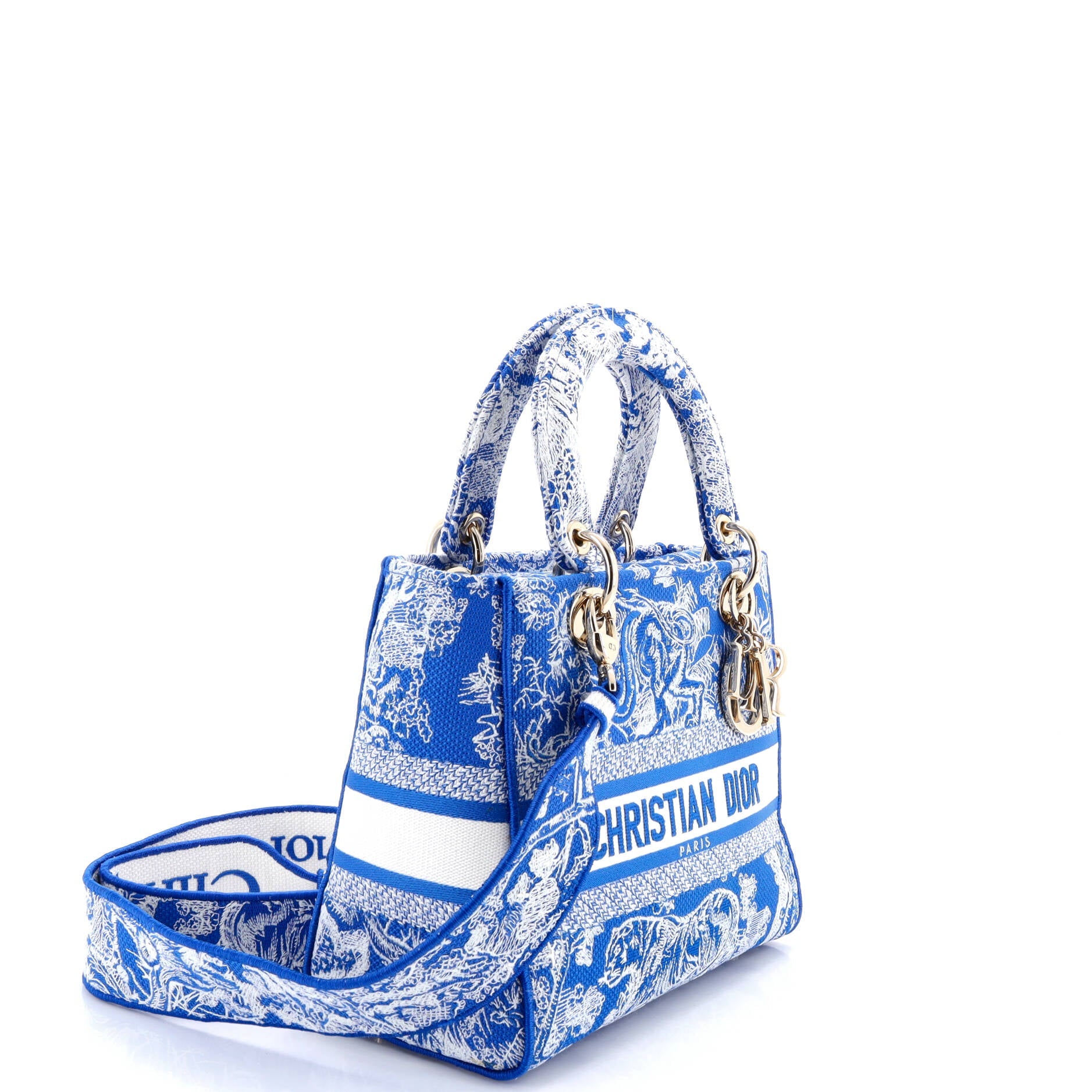Toile de Jouy Lady D-Lite Bag Embroidered Canvas