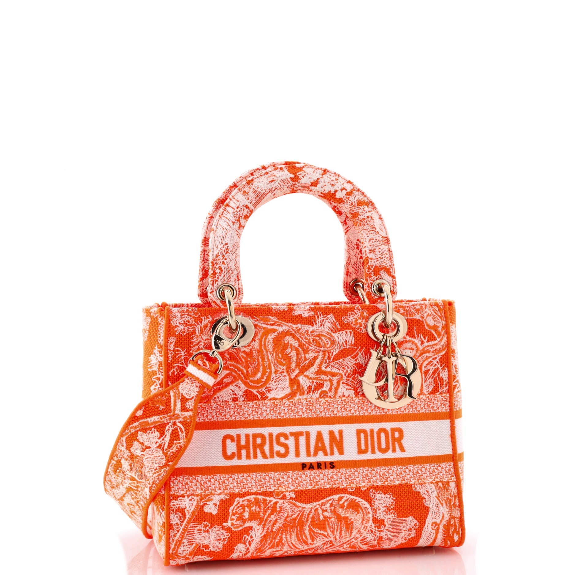 Toile de Jouy Lady D-Lite Bag Embroidered Canvas