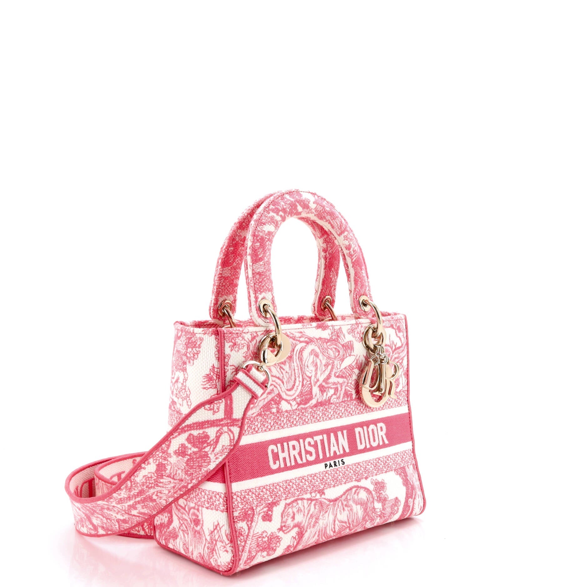 Toile de Jouy Lady D-Lite Bag Embroidered Canvas