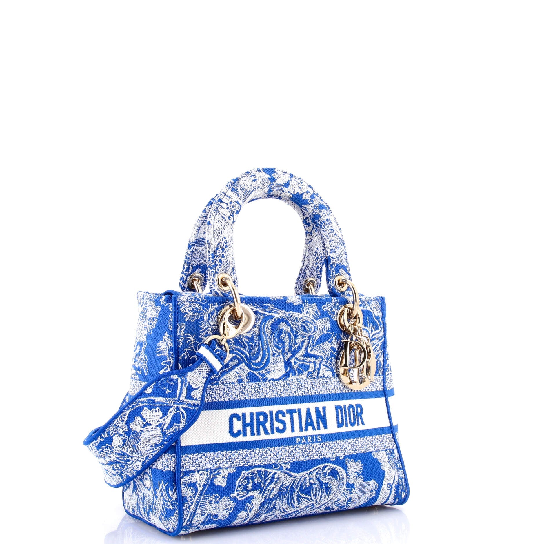 Toile de Jouy Lady D-Lite Bag Embroidered Canvas