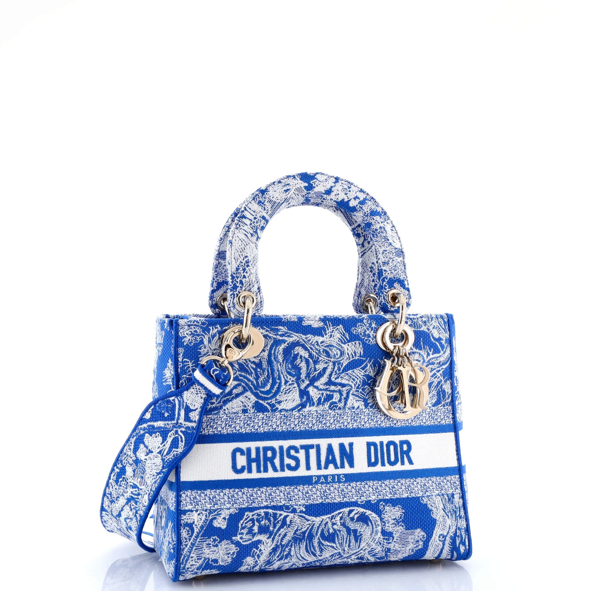 Toile de Jouy Lady D-Lite Bag Embroidered Canvas
