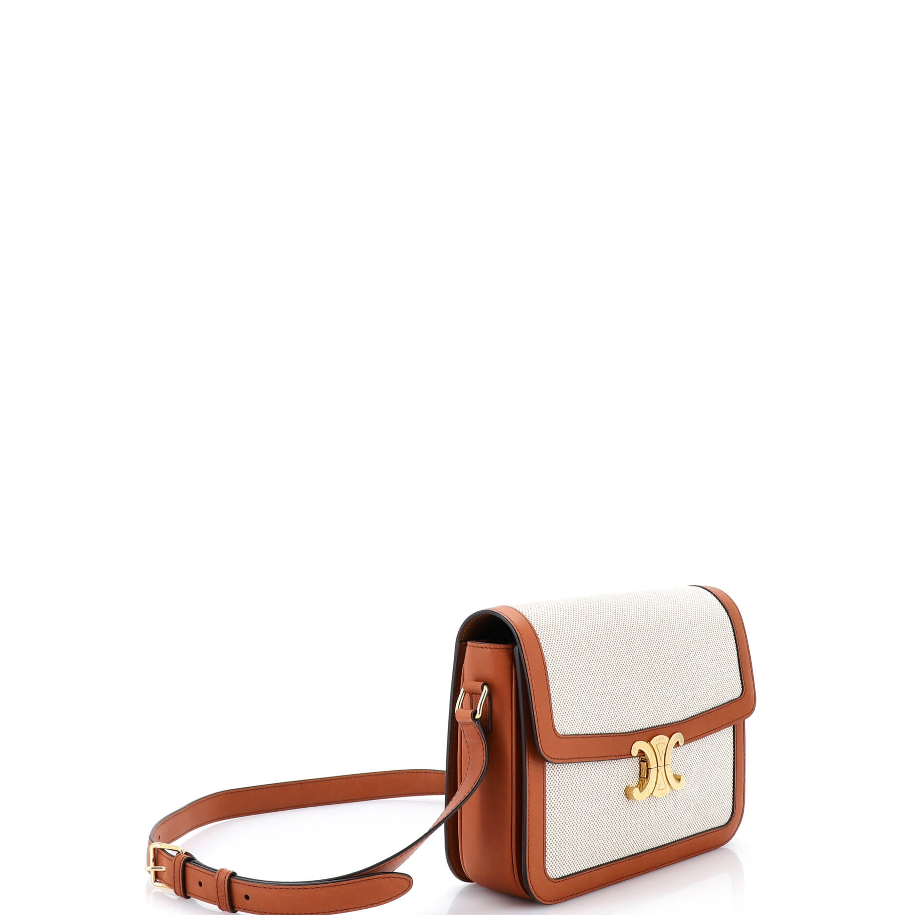 Triomphe Shoulder Bag Canvas with Leather Medium