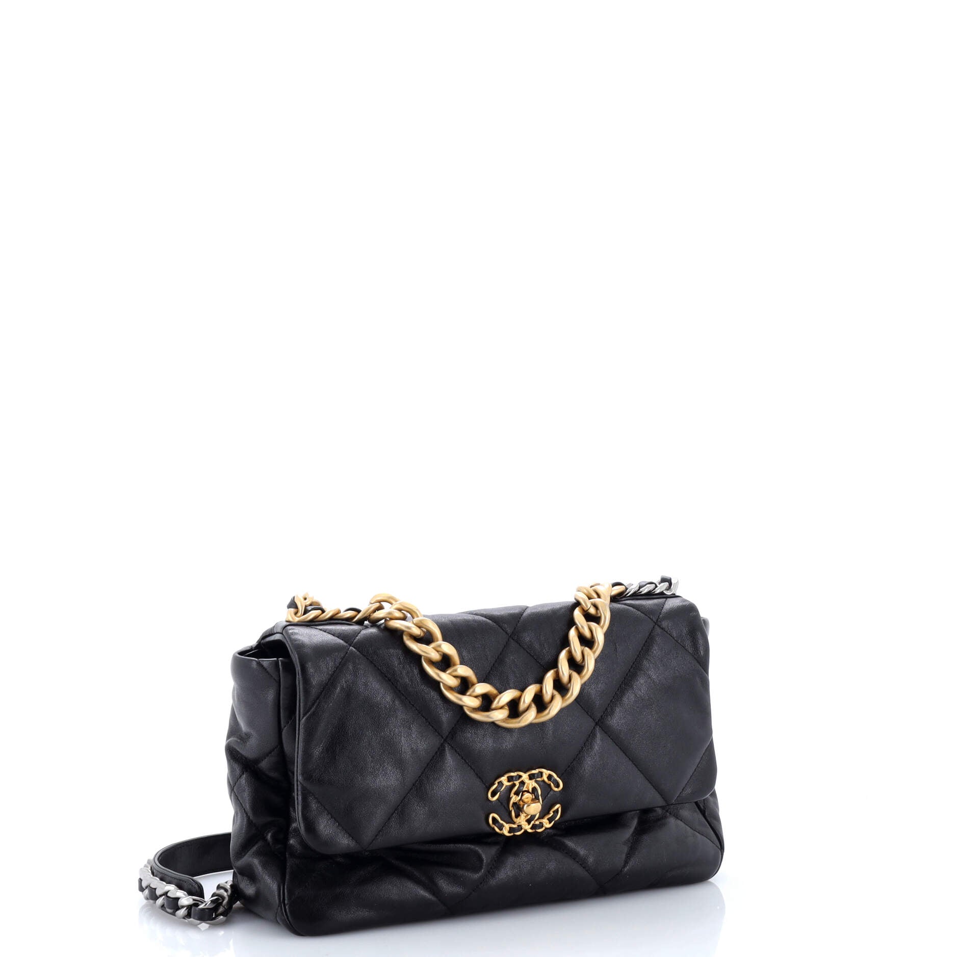 19 Flap Bag Quilted Leather Medium