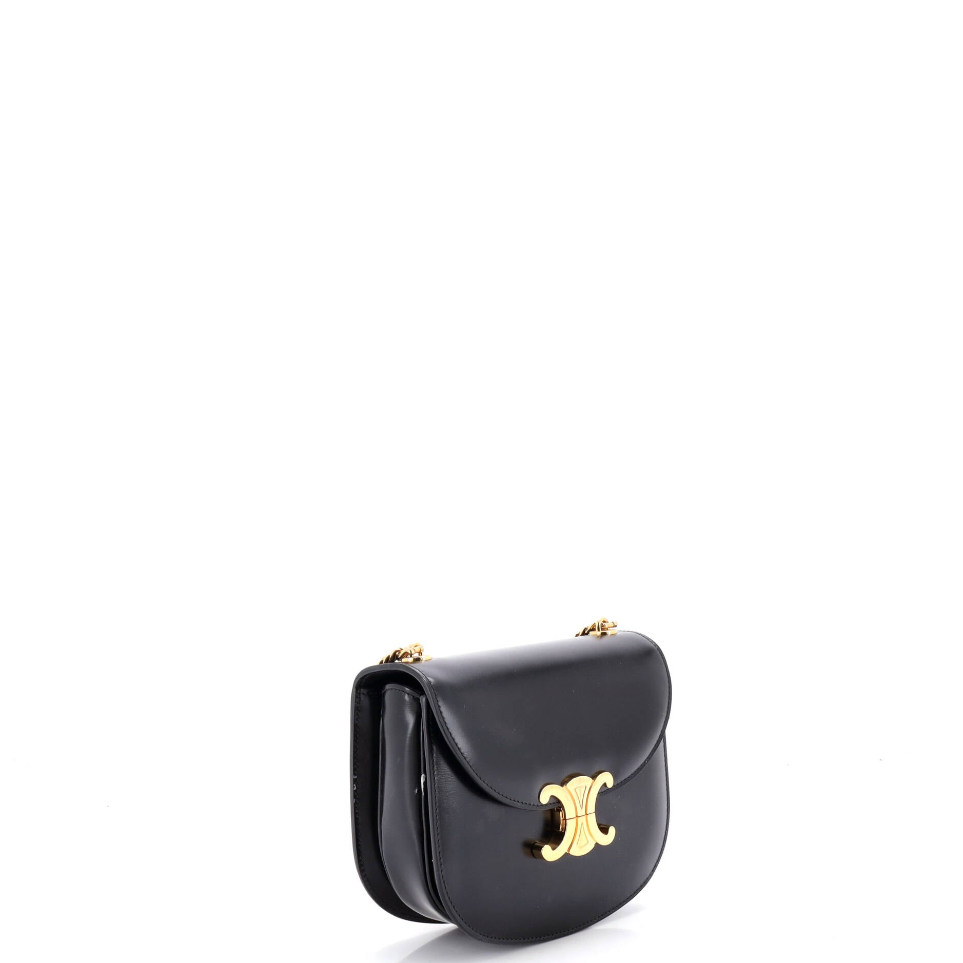 Triomphe Besace Clea Chain Flap Bag Leather