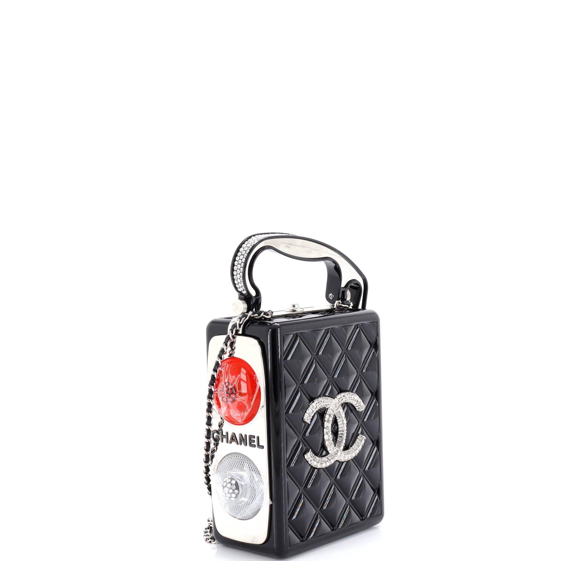 Traffic Light Minaudiere Resin with Metal and Crystals