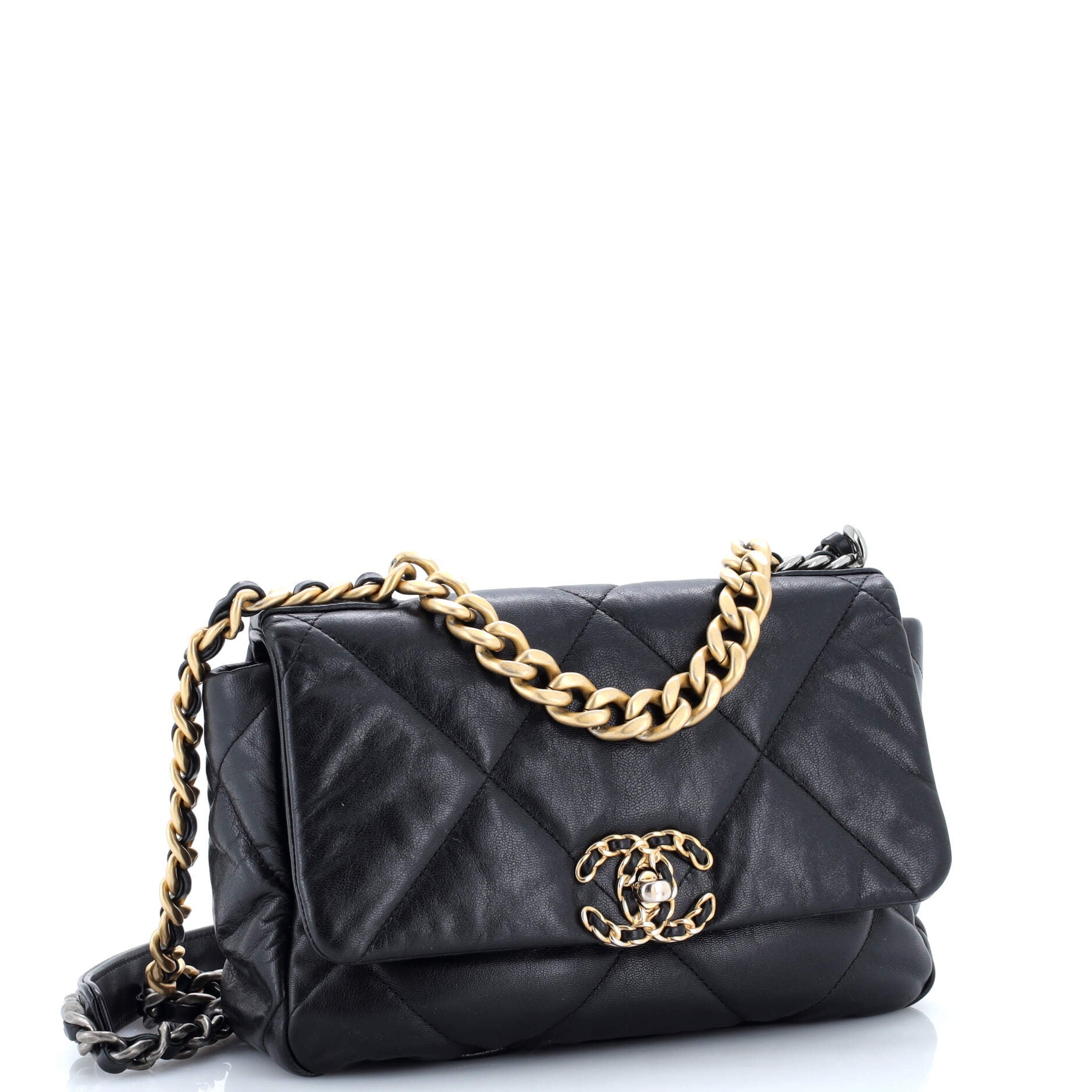 19 Flap Bag Quilted Leather Medium