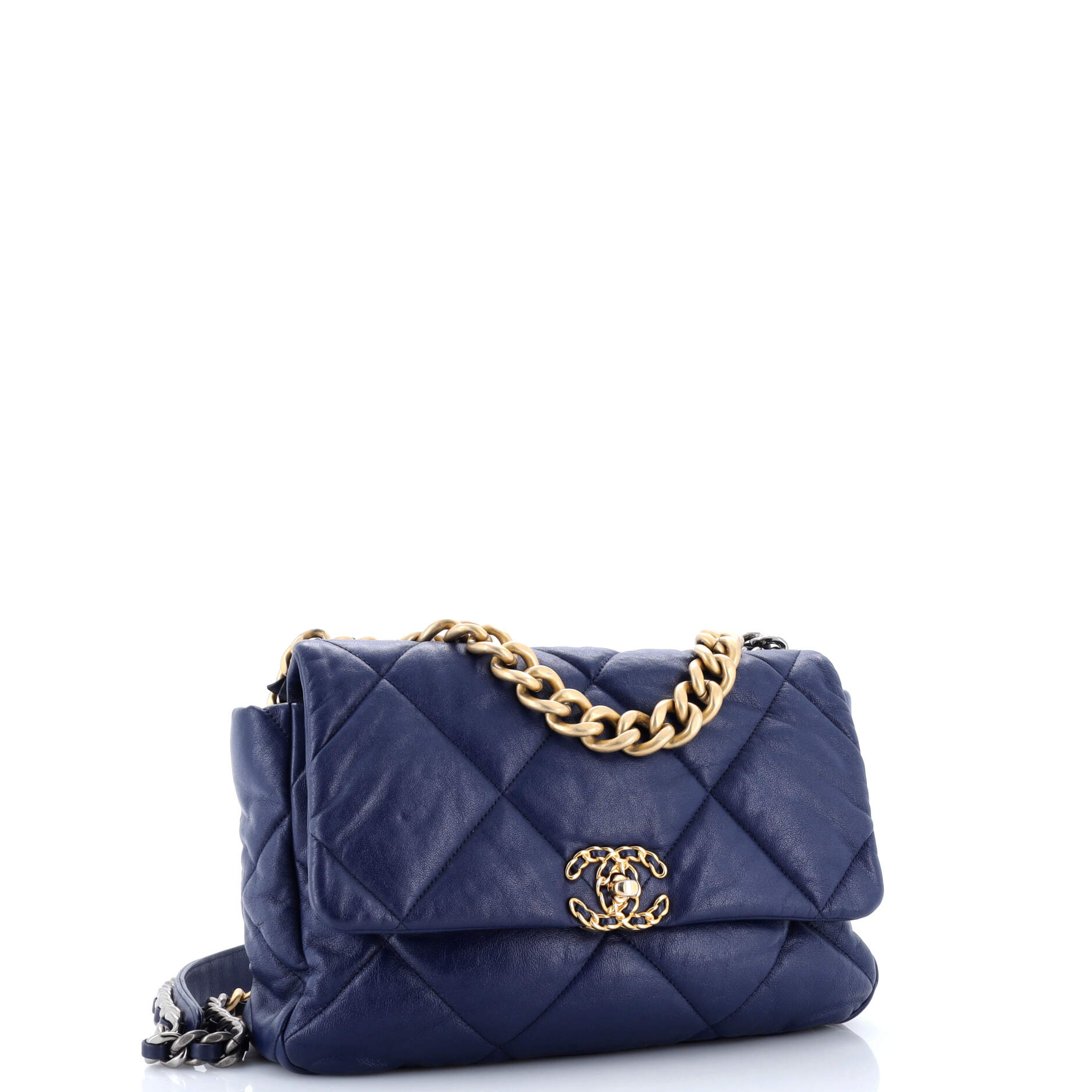 19 Flap Bag Quilted Leather Large