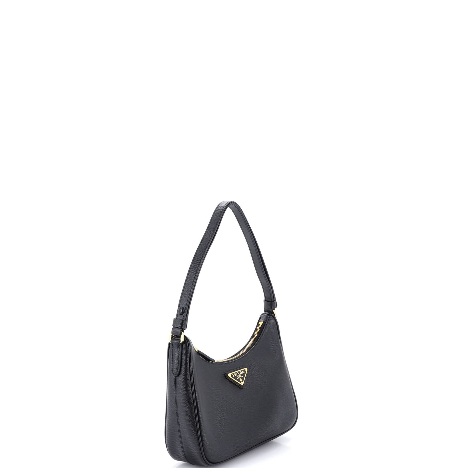 Adjustable Handle Zip Hobo Saffiano Leather Mini