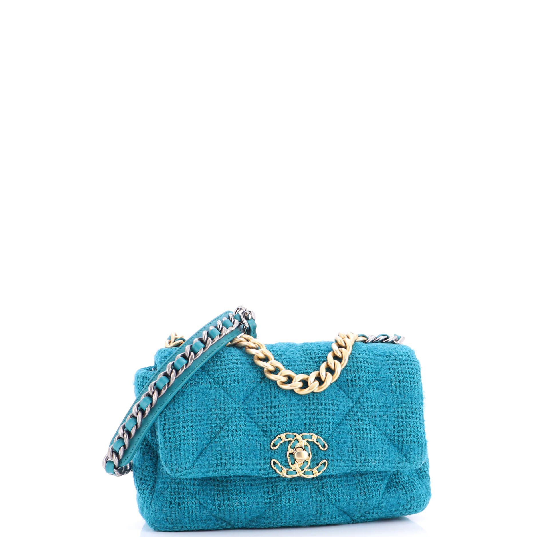 19 Flap Bag Quilted Tweed Medium