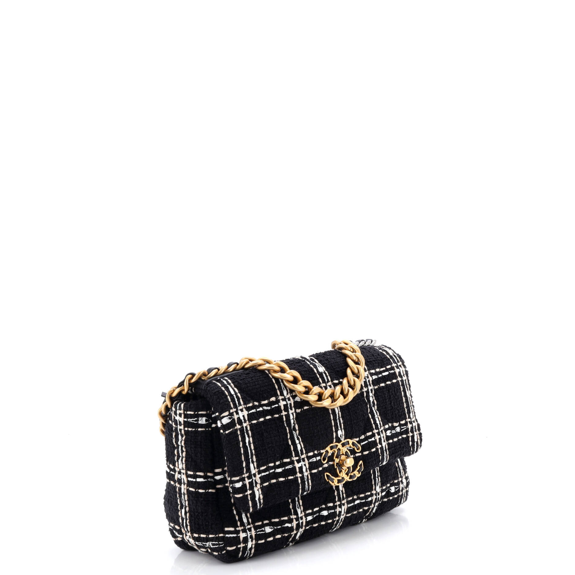 19 Flap Bag Quilted Tweed Medium