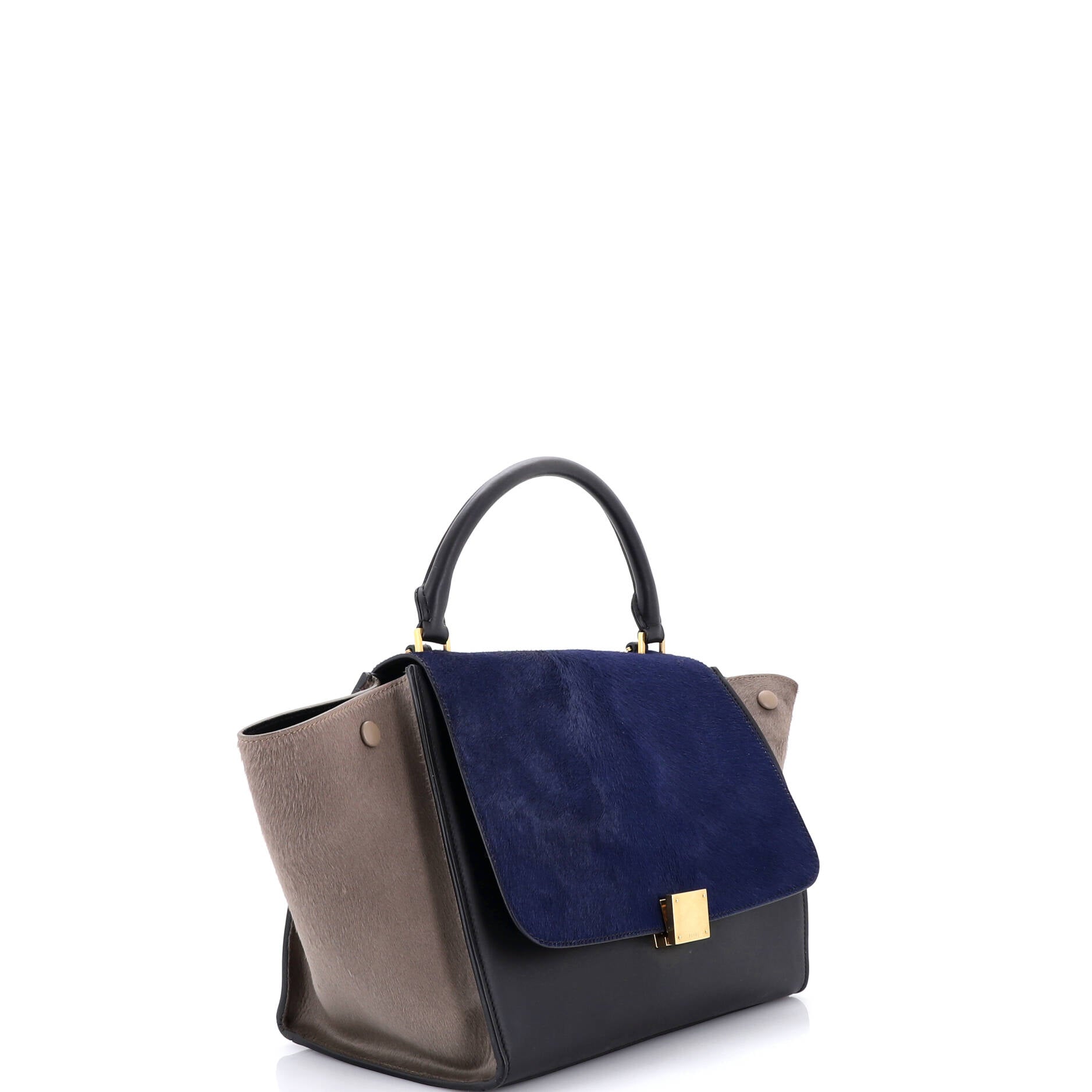 Tricolor Trapeze Bag Pony Hair Medium