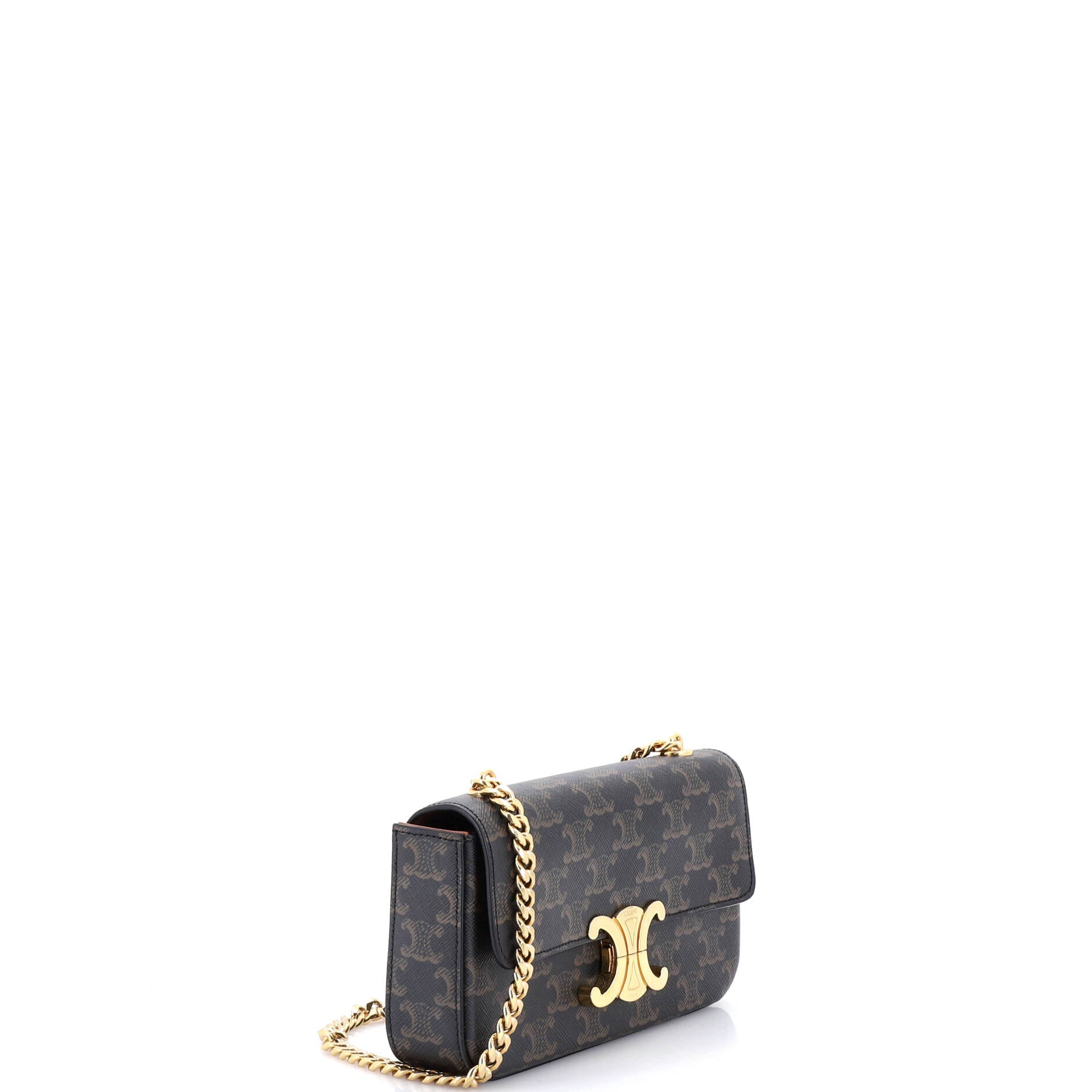 Triomphe Chain Shoulder Bag Triomphe Coated Canvas Small