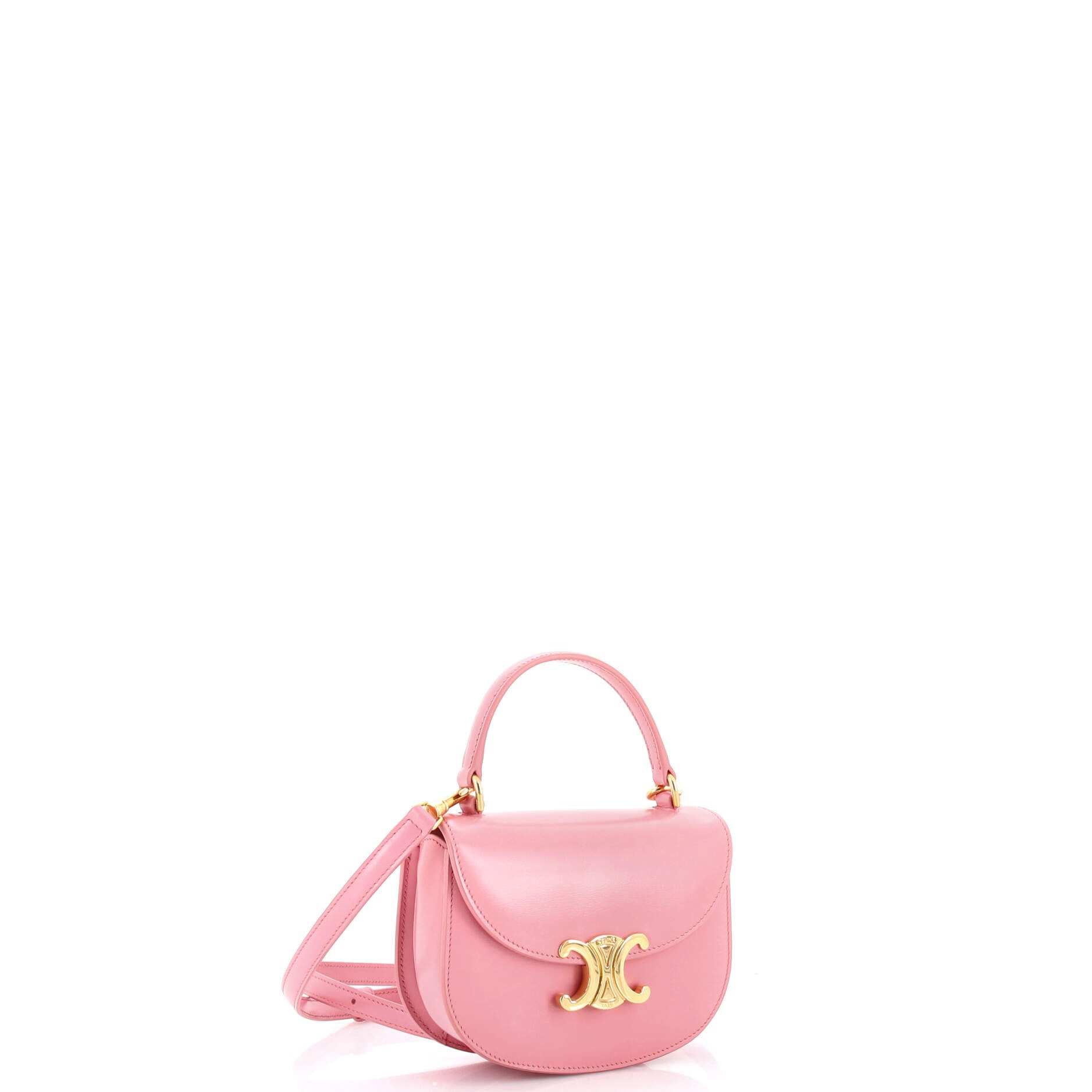 Triomphe Besace Clea Top Handle Flap Bag Leather Mini