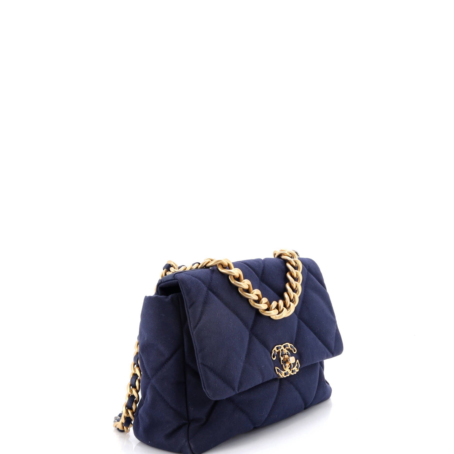 19 Flap Bag Quilted Canvas Large