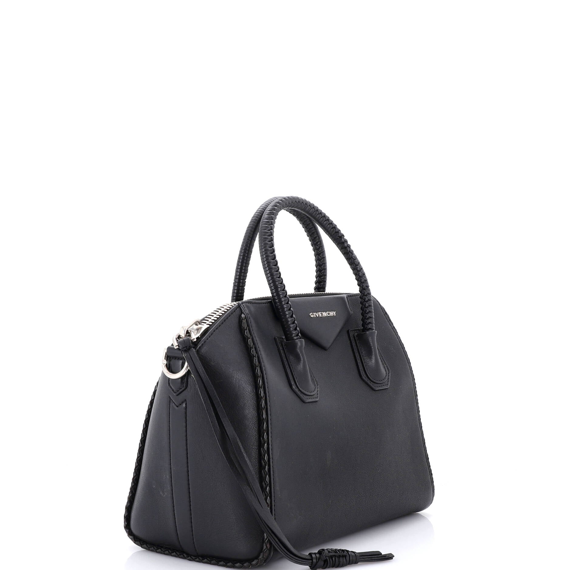 Antigona Bag Leather with Woven Detail Small