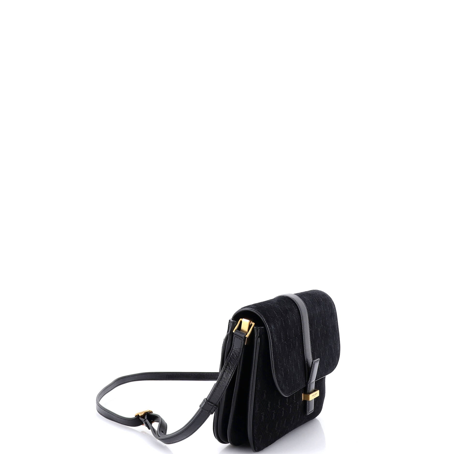 Top Flap Satchel Monogram All Over Suede Small