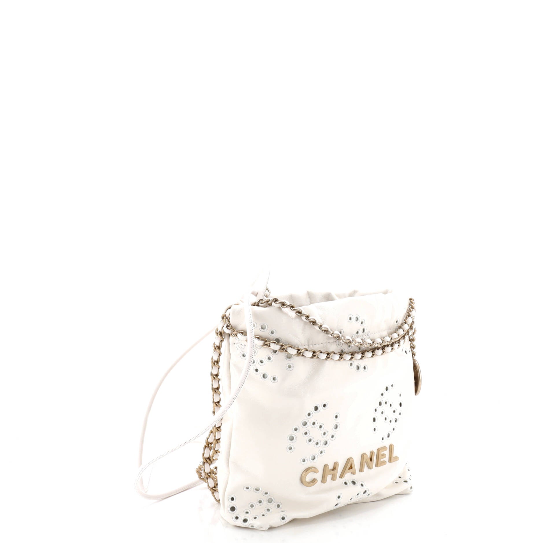 22 Chain Hobo CC Eyelet Embroidered Calfskin Mini
