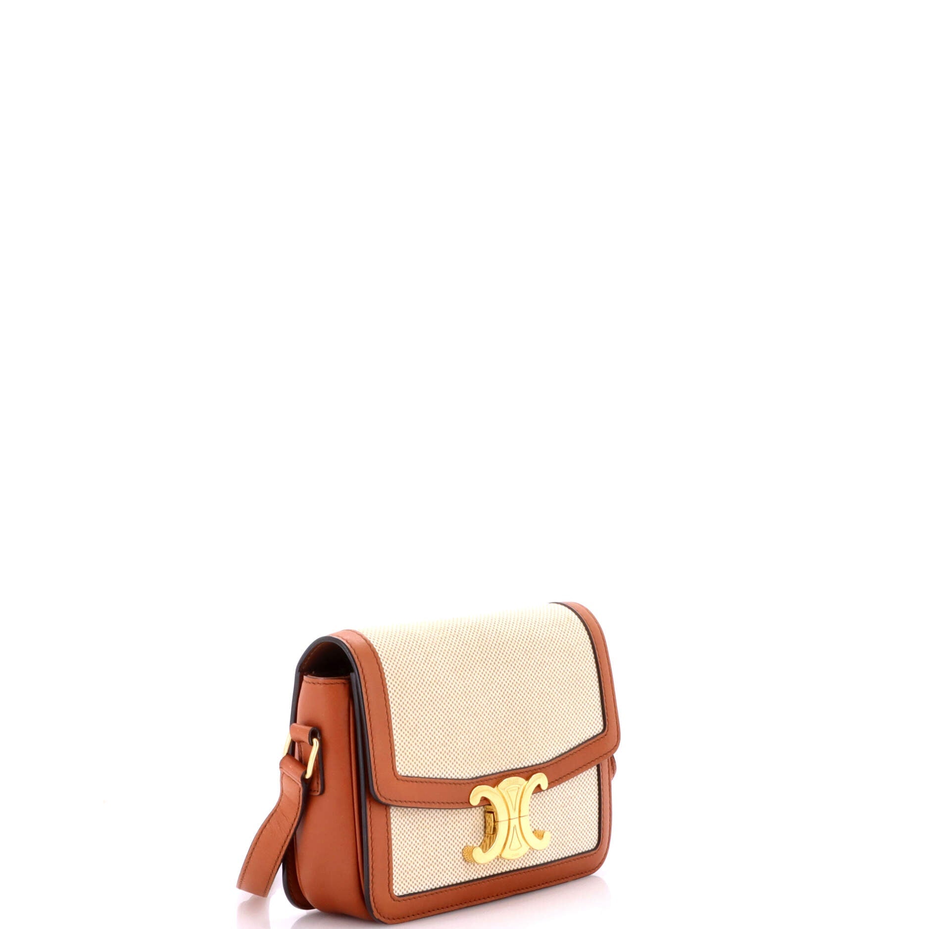 Triomphe Shoulder Bag Canvas with Leather Teen