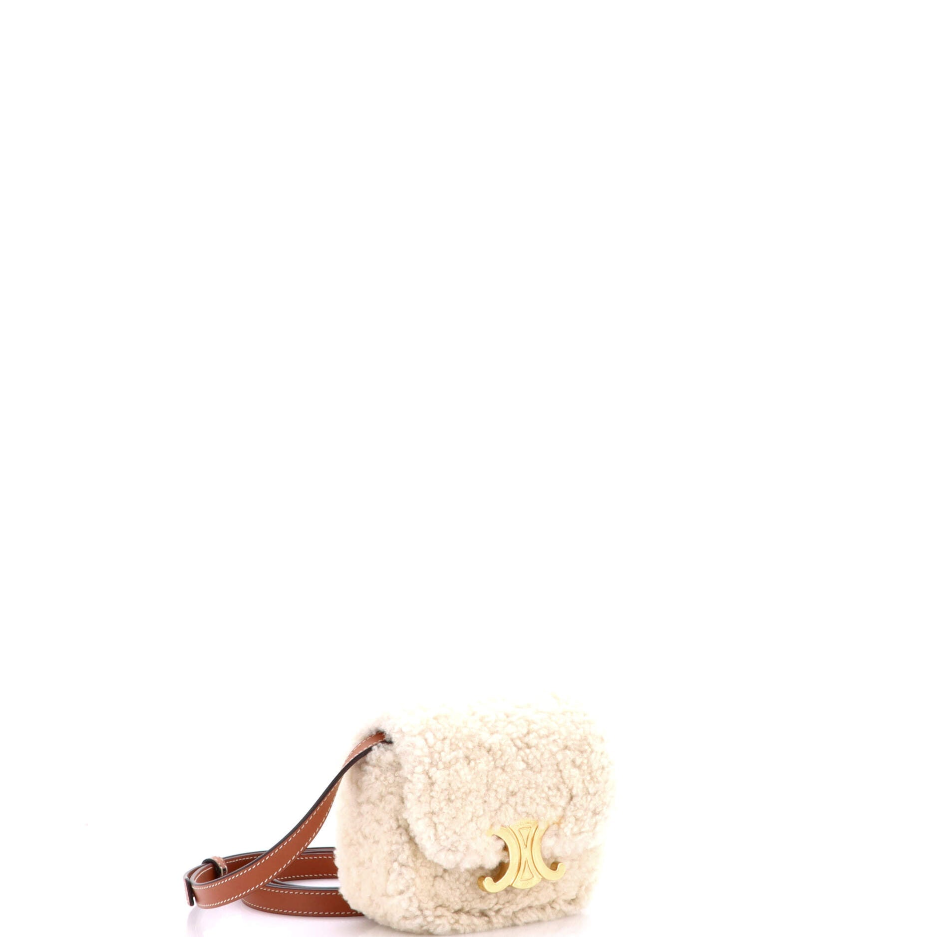Triomphe Shoulder Bag Shearling Mini