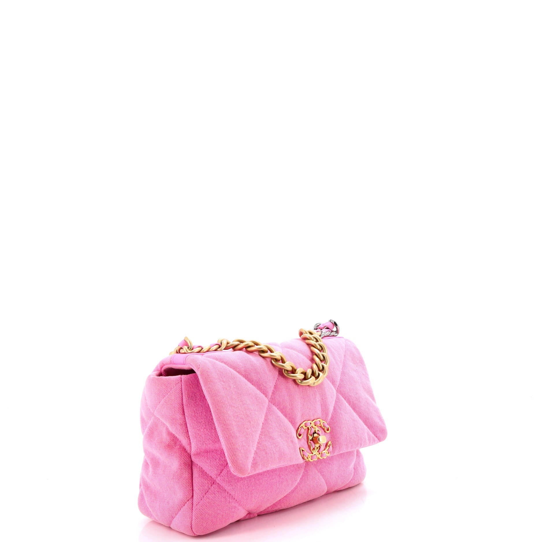 19 Flap Bag Quilted Denim Medium