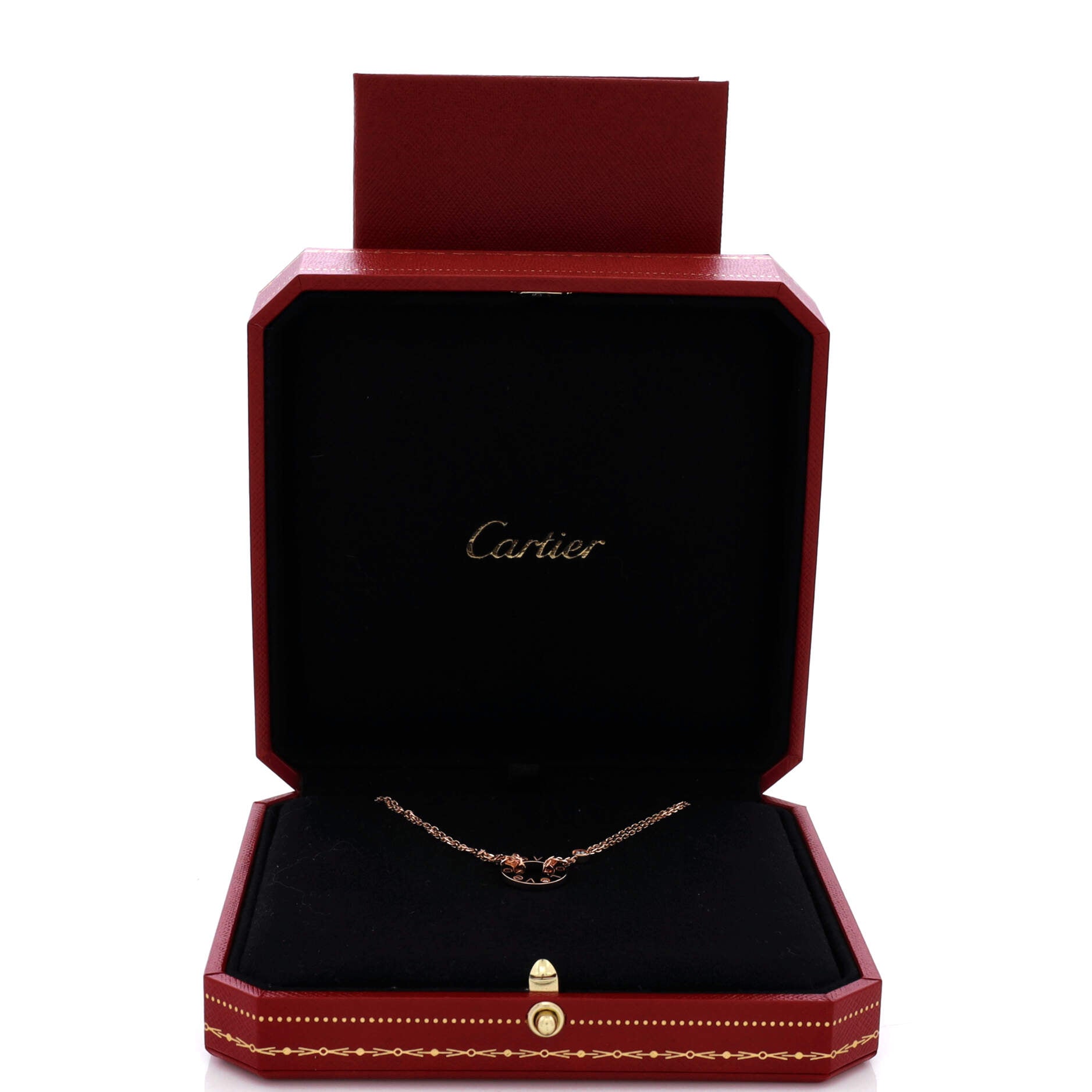 2 Diamonds Love Pendant Necklace 18K Rose Gold and Diamonds