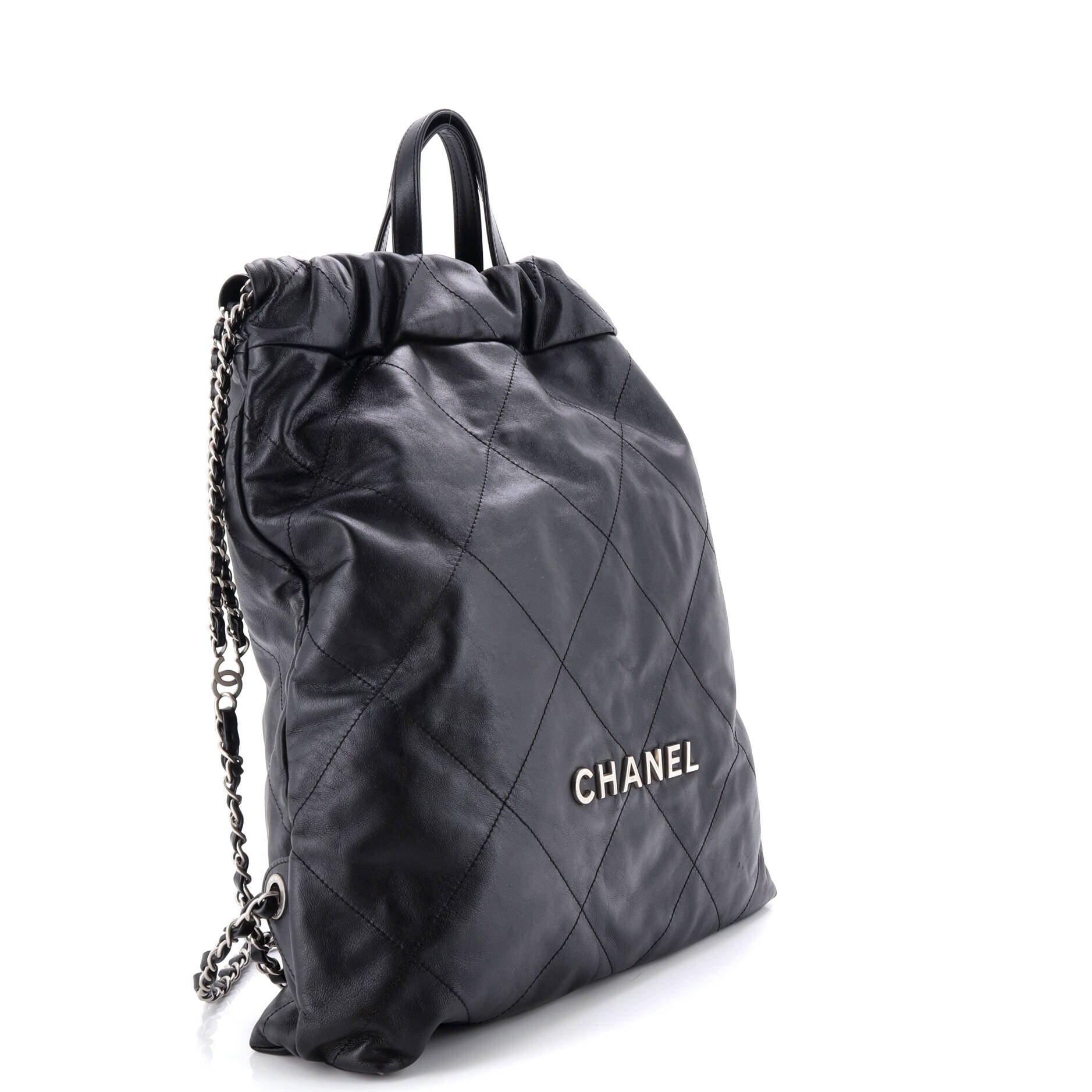 22 Chain Backpack Quilted Calfskin Large