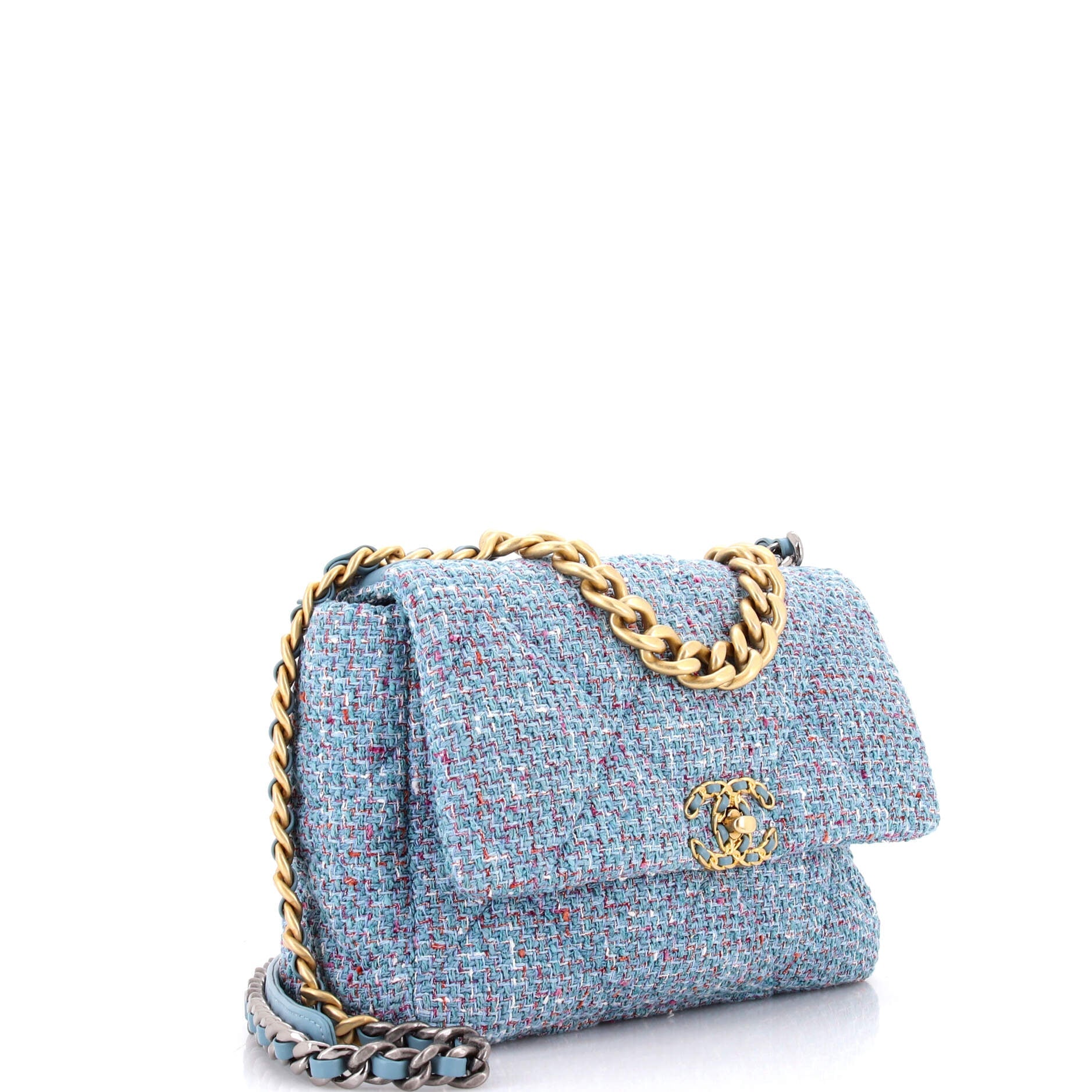 19 Flap Bag Quilted Tweed Medium
