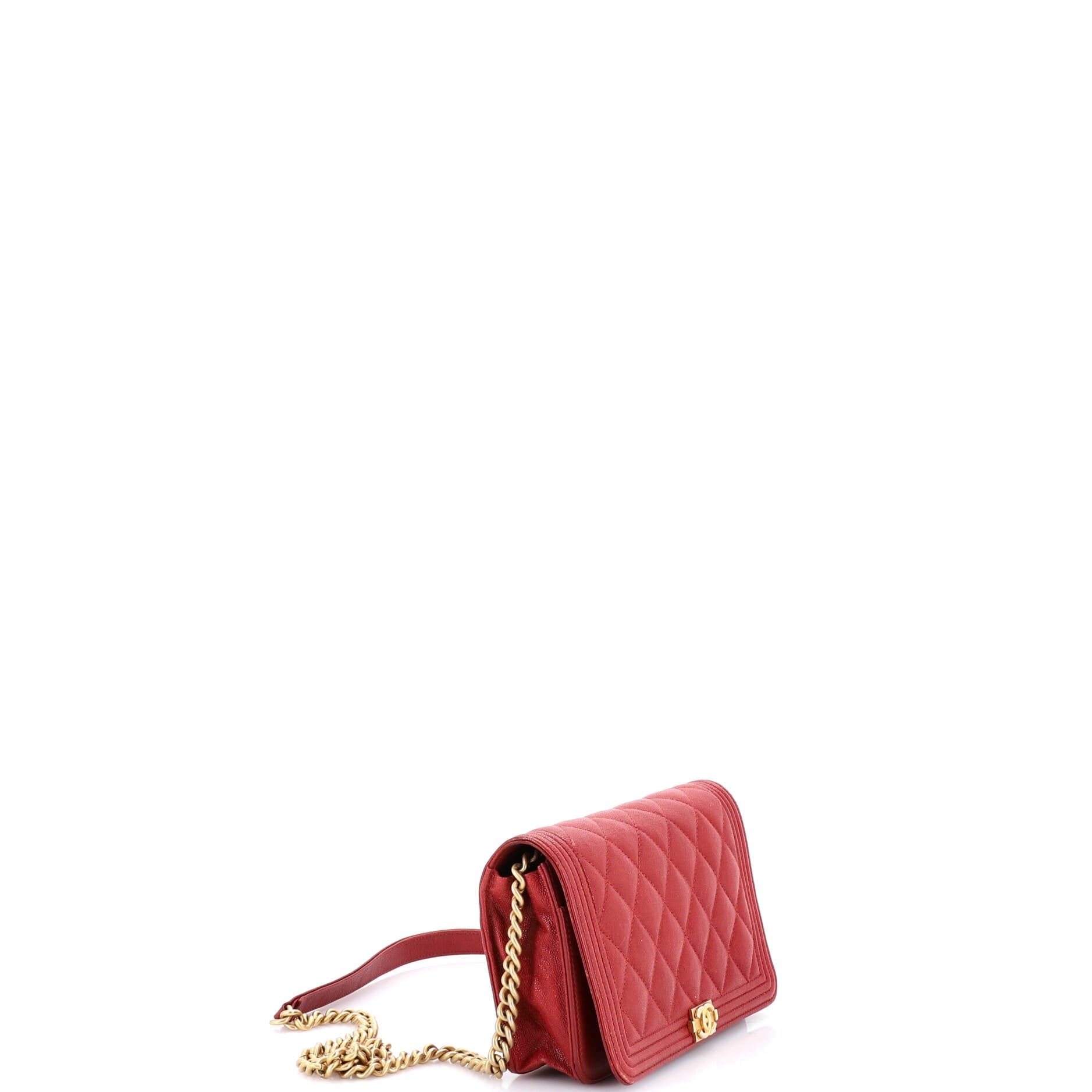 Boy Wallet on Chain Quilted Caviar