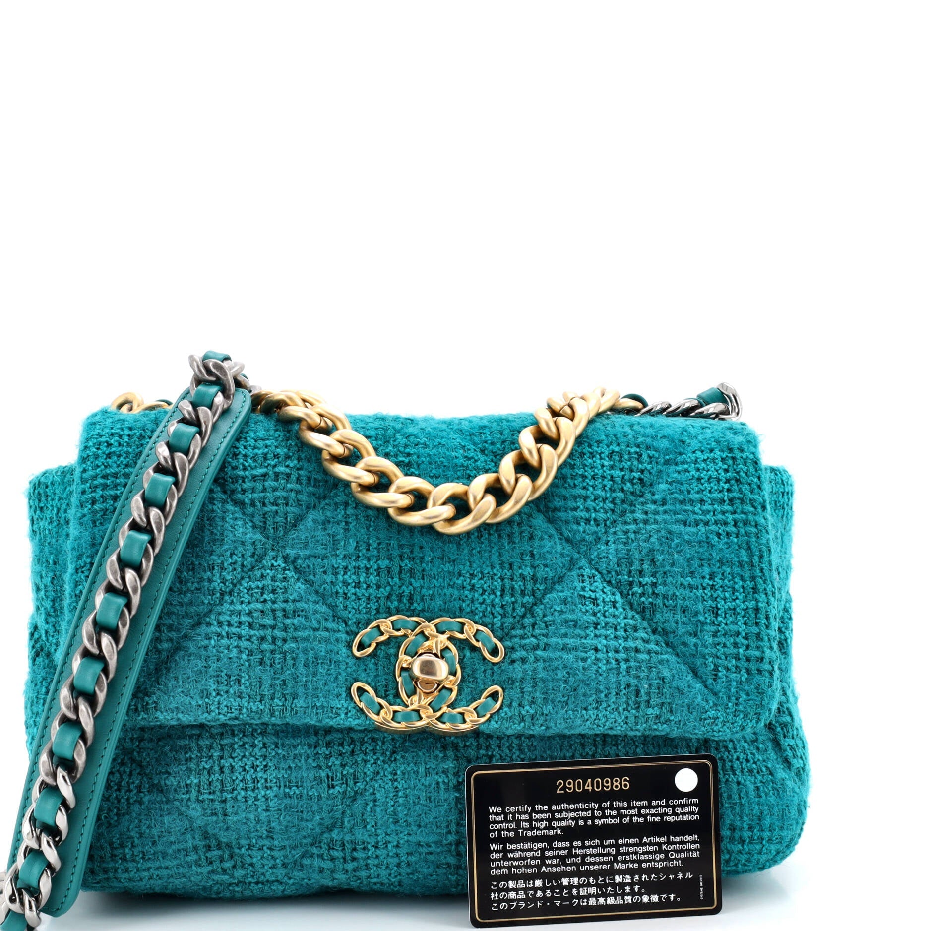 19 Flap Bag Quilted Tweed Medium
