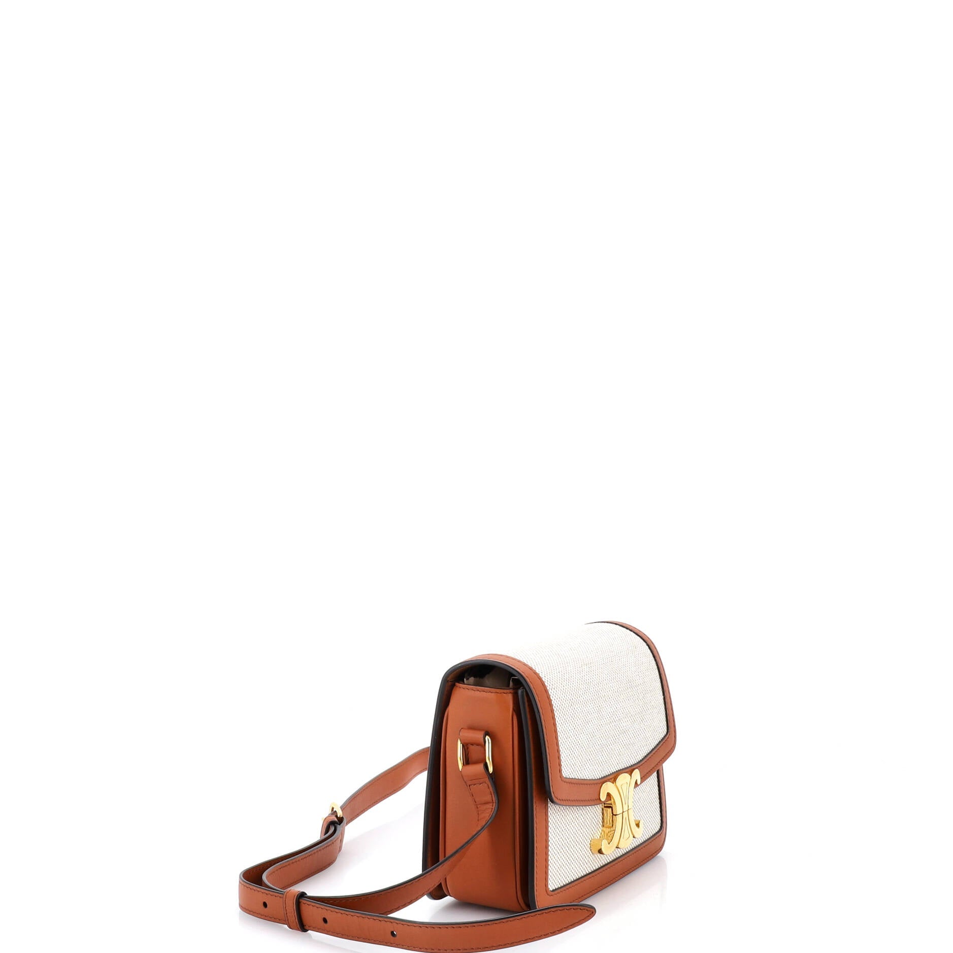 Triomphe Shoulder Bag Canvas with Leather Teen