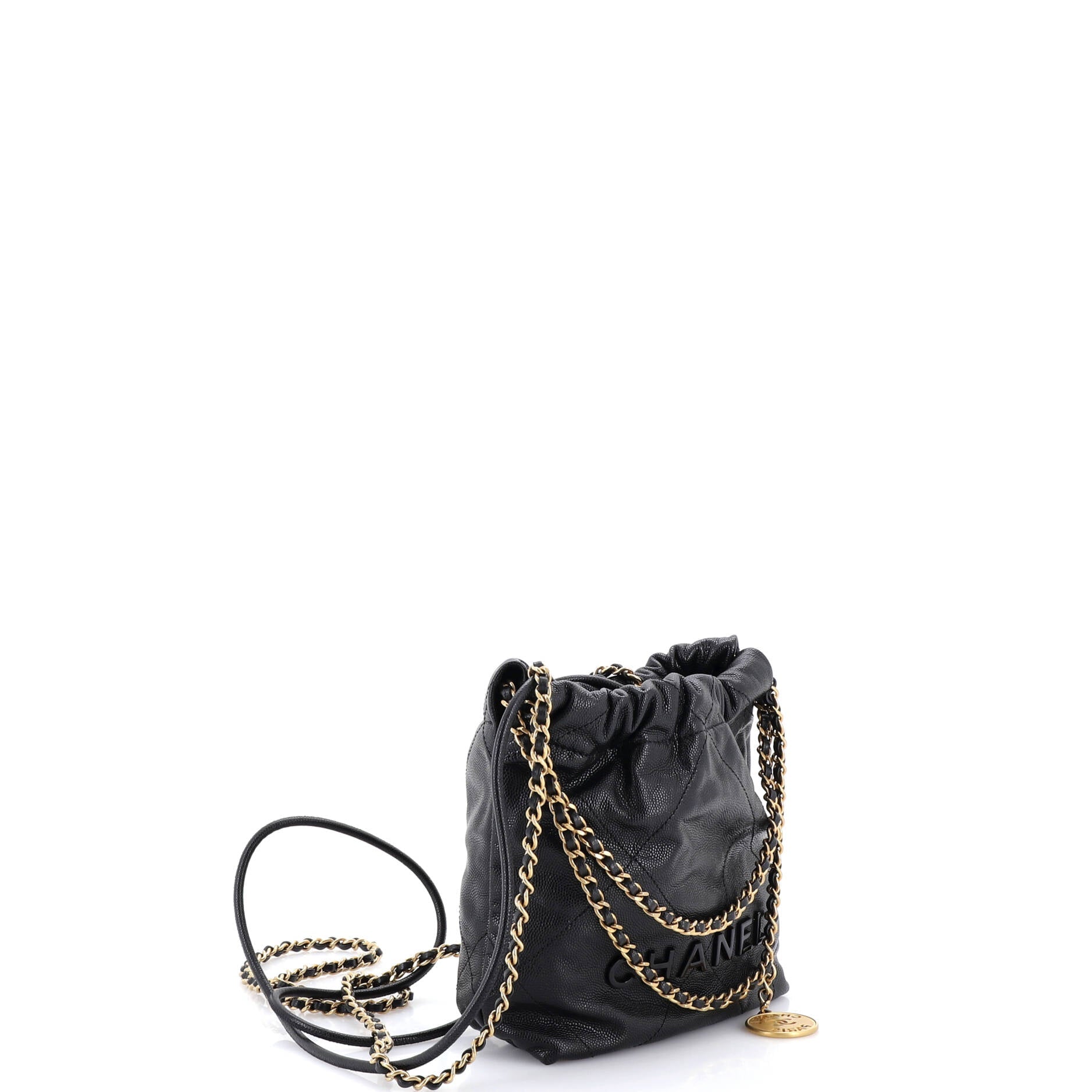 22 Chain Hobo Quilted Caviar Mini