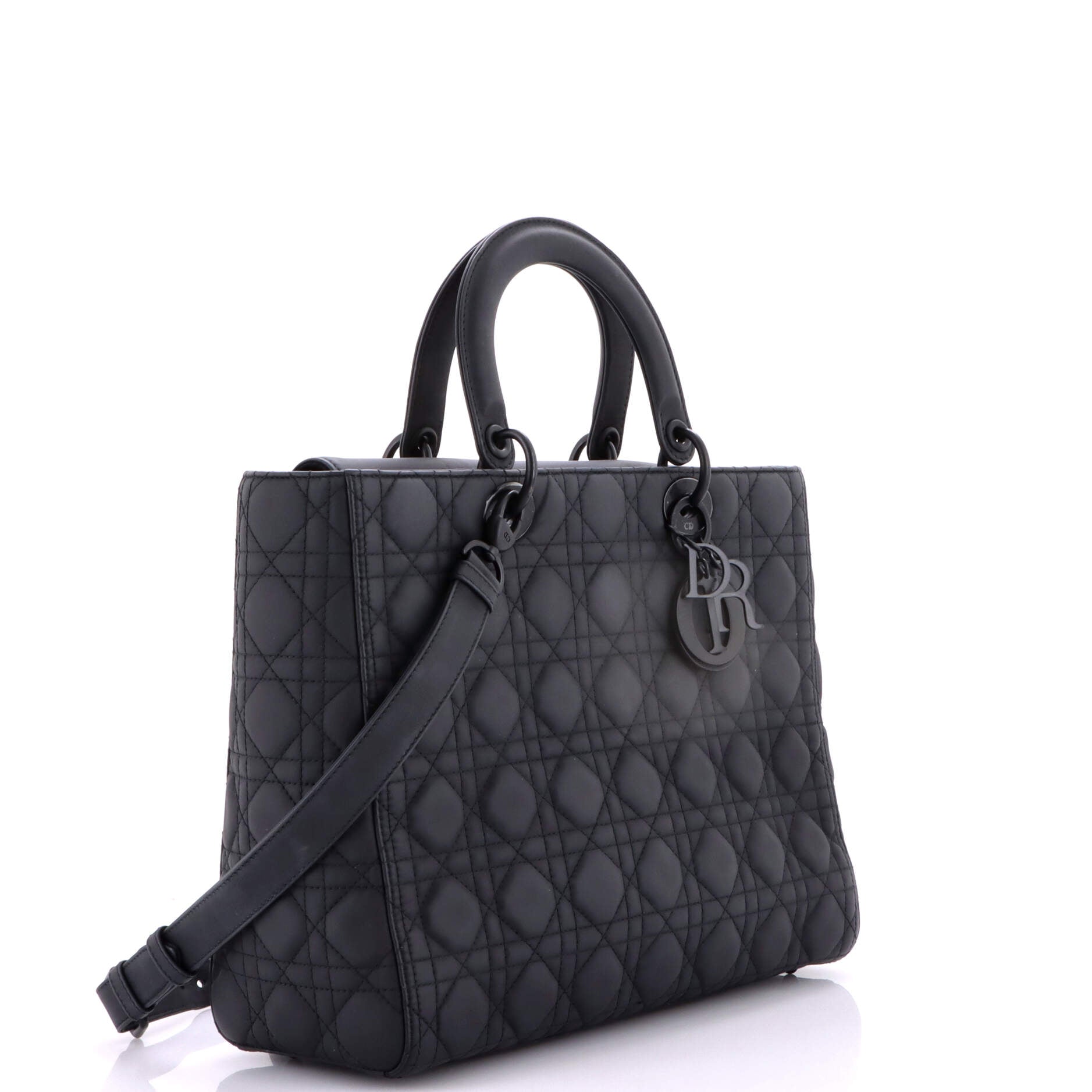Ultra Matte Lady Dior Bag Cannage Quilt Calfskin Large