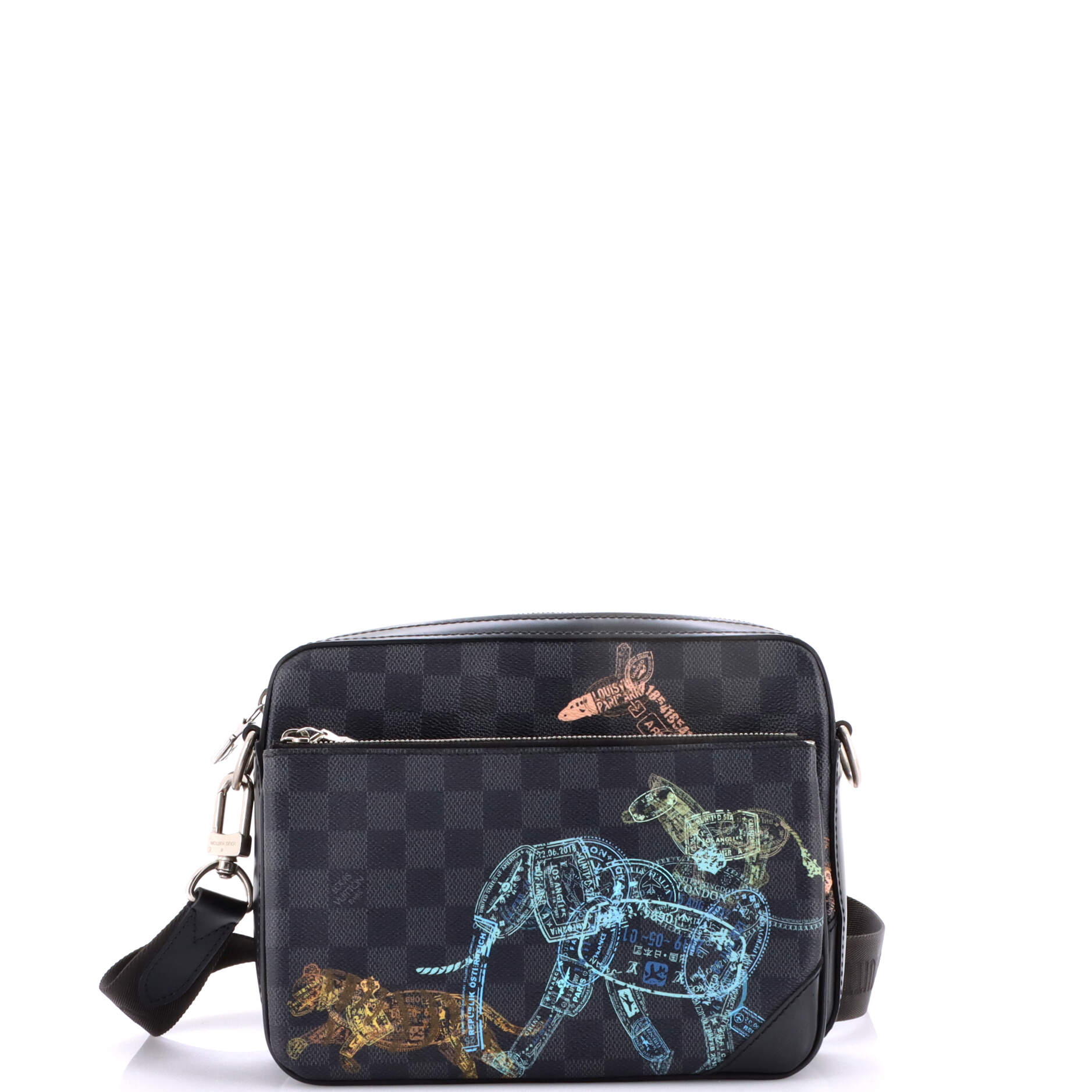 Trio Messenger Bag Limited Edition Wild Animals Damier Graphite