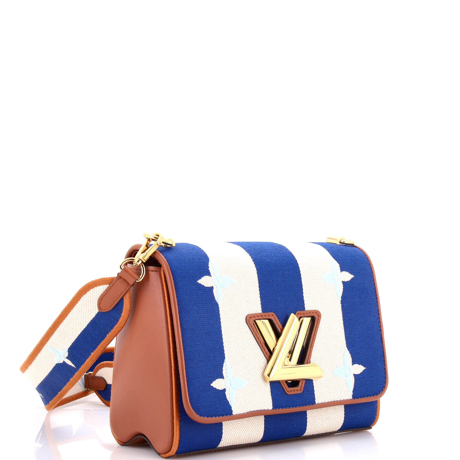Twist Handbag Limited Edition Embroidered Stripe Canvas MM