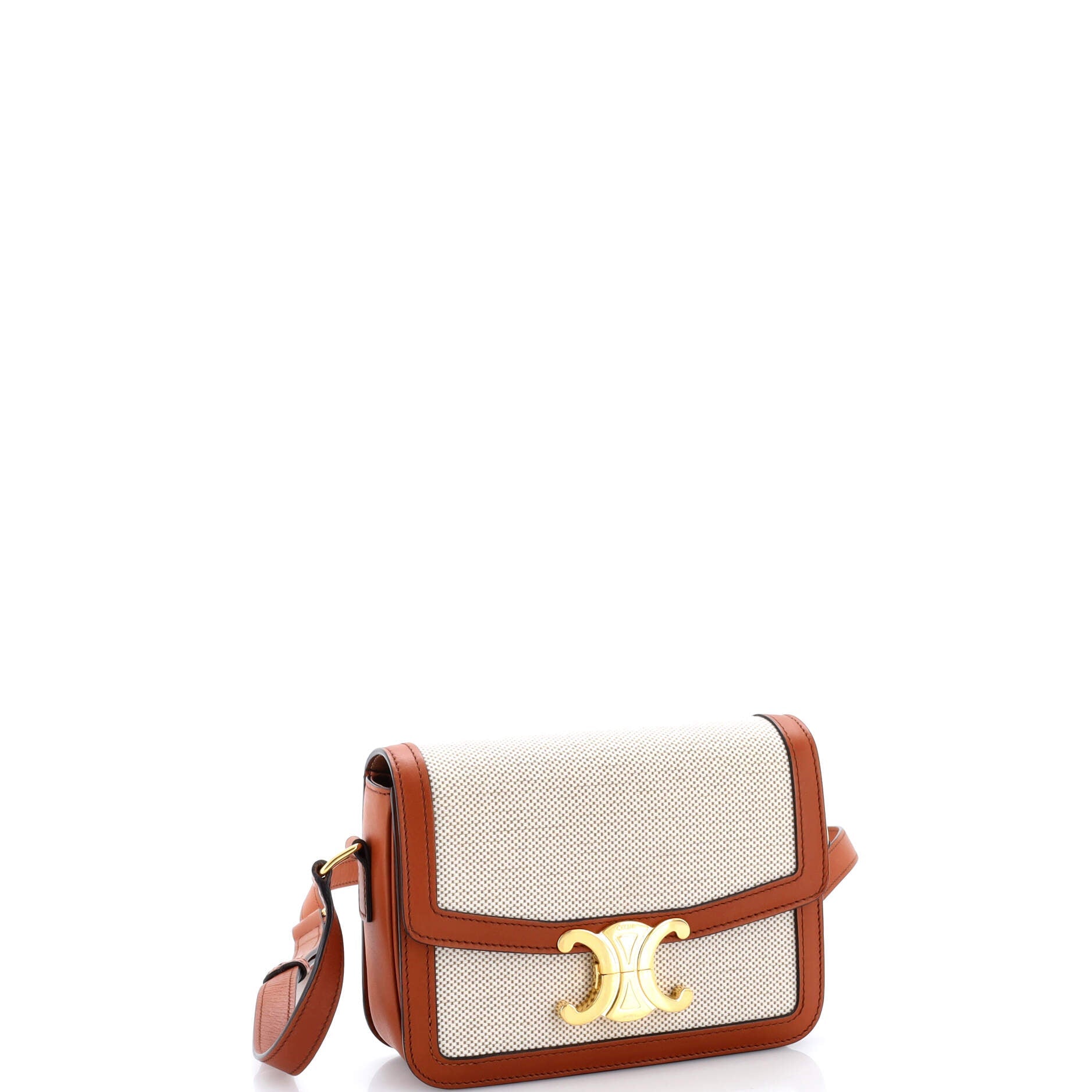 Triomphe Shoulder Bag Canvas with Leather Teen