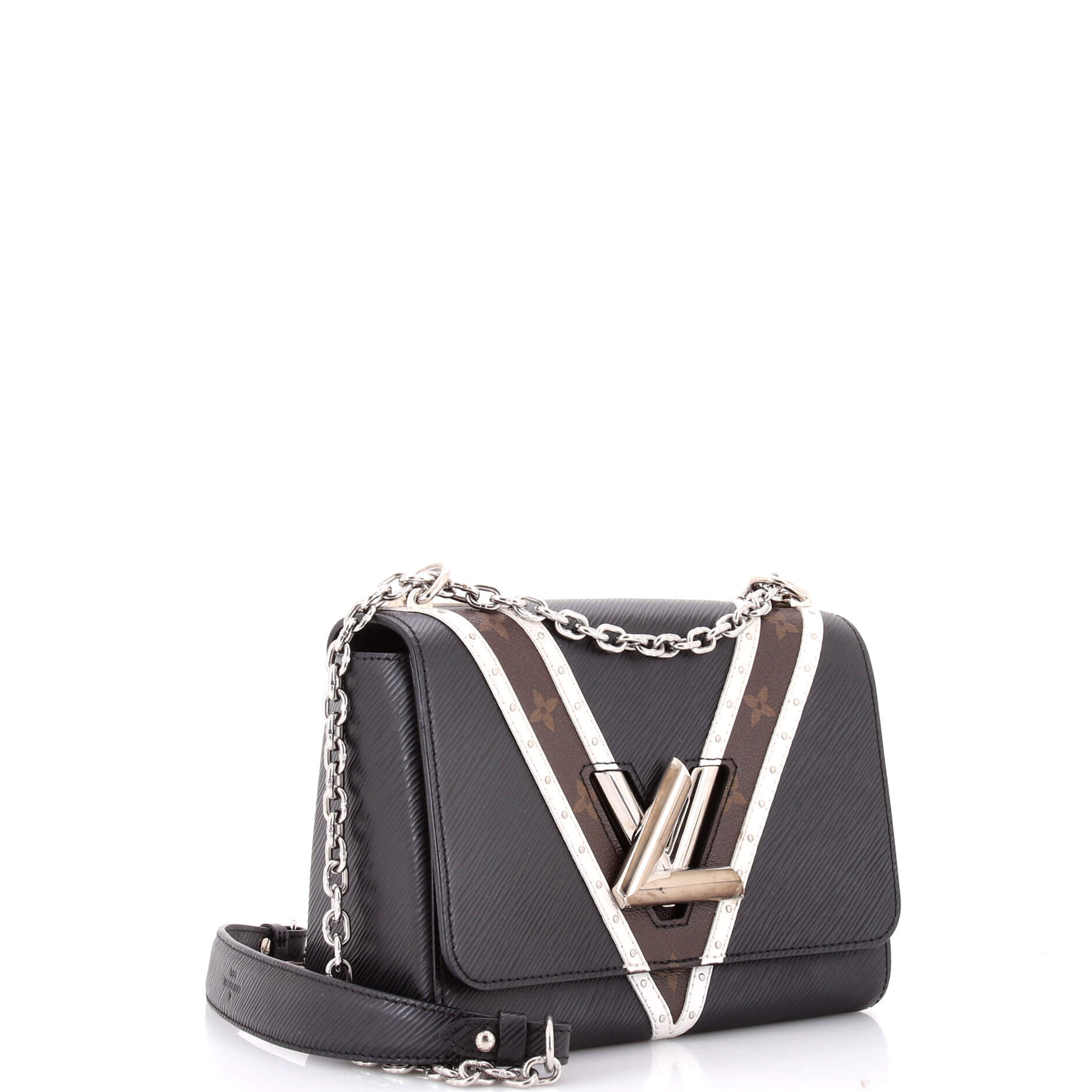 Twist Handbag Epi Leather with Monogram Canvas and Studded Leather MM
