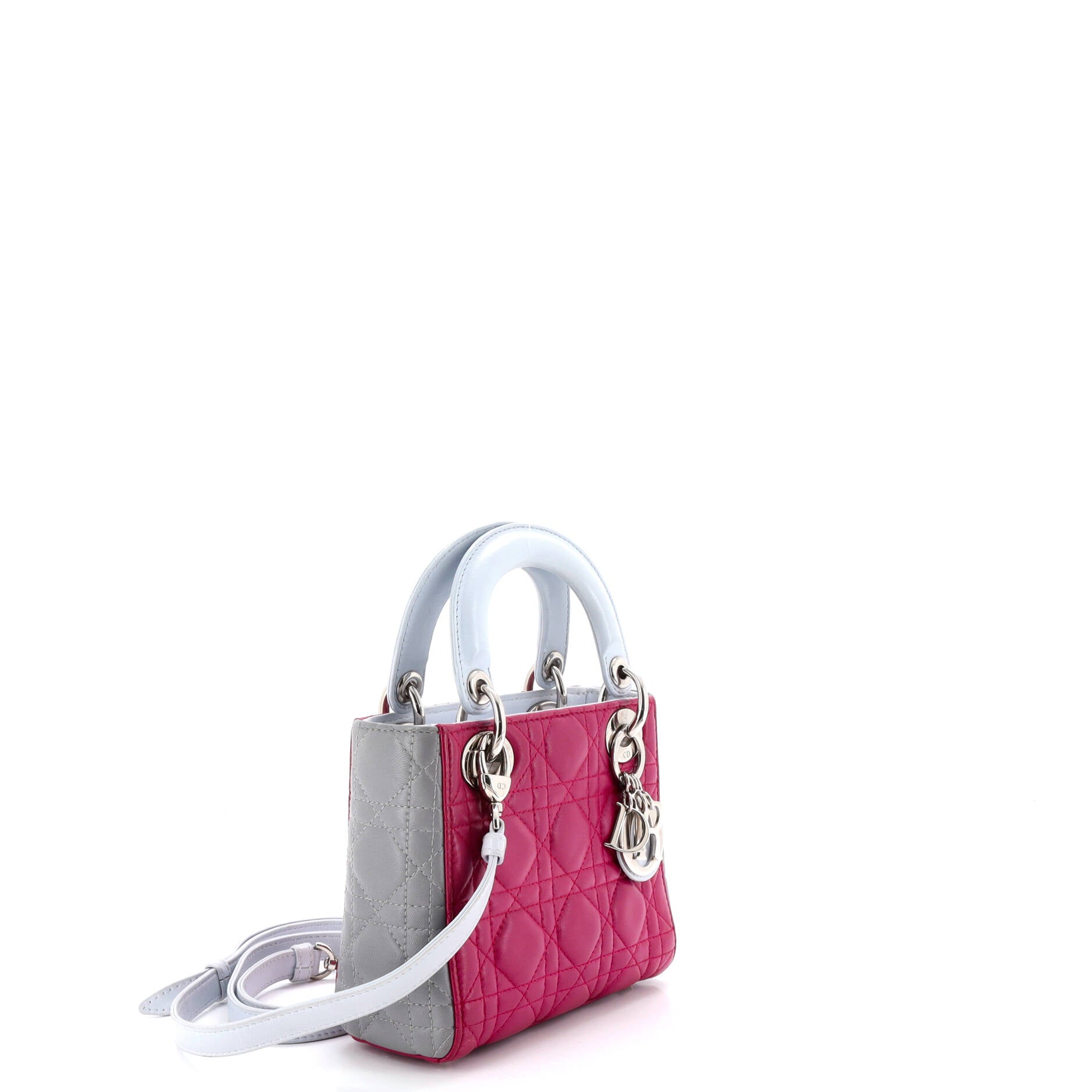 Tricolor Lady Dior Bag Cannage Quilt Leather Mini