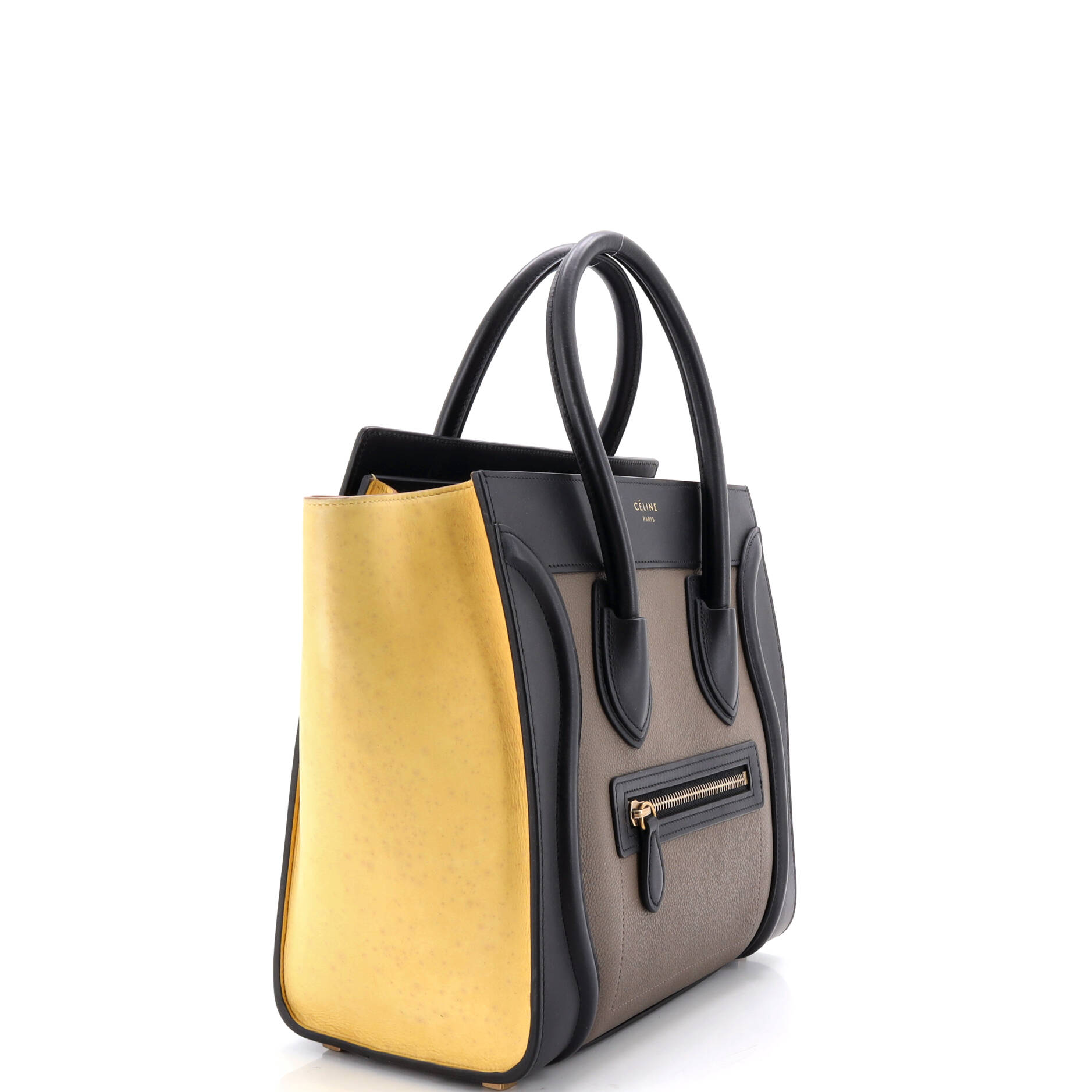 Tricolor Luggage Bag Leather Micro
