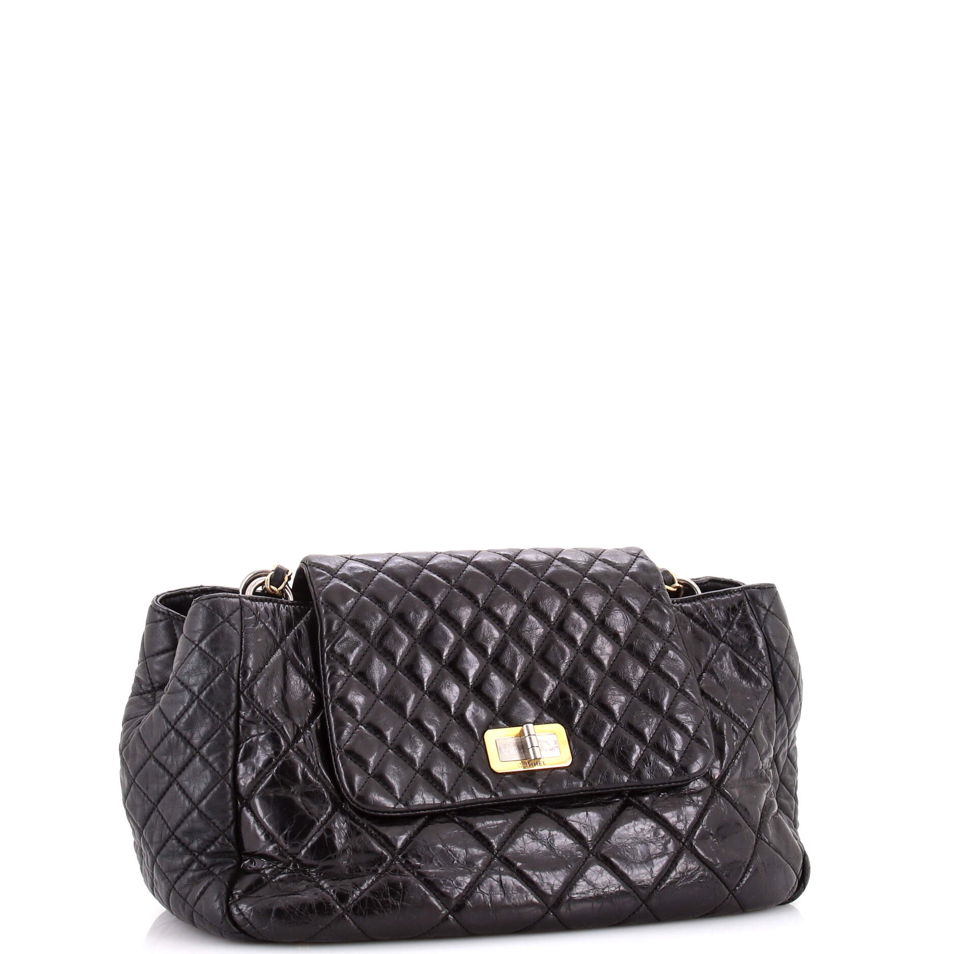 Accordion Reissue Flap Bag Quilted Glazed Calfskin Maxi