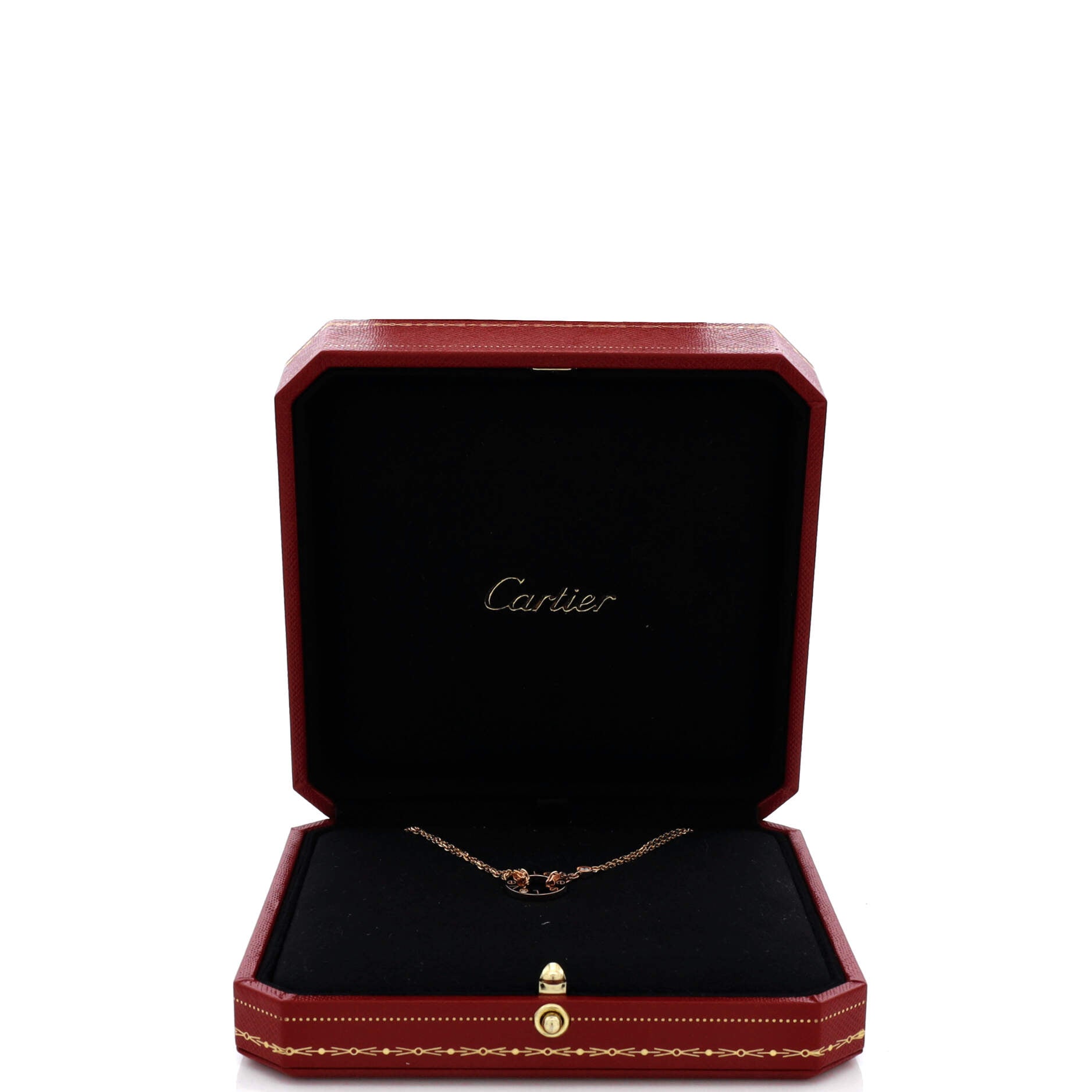2 Diamonds Love Pendant Necklace 18K Rose Gold and Diamonds
