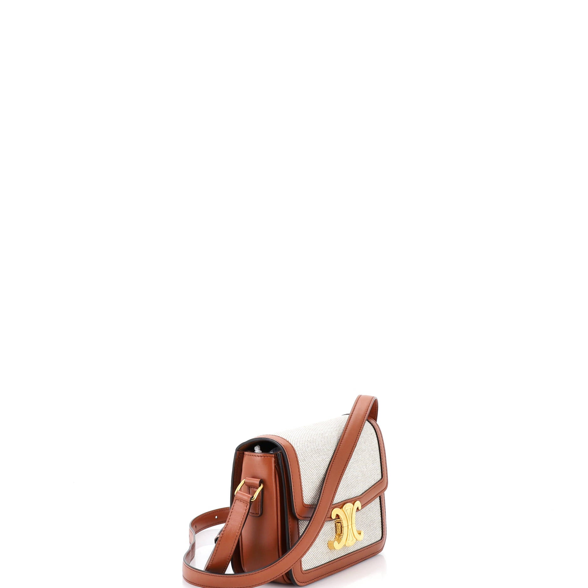 Triomphe Shoulder Bag Canvas with Leather Teen