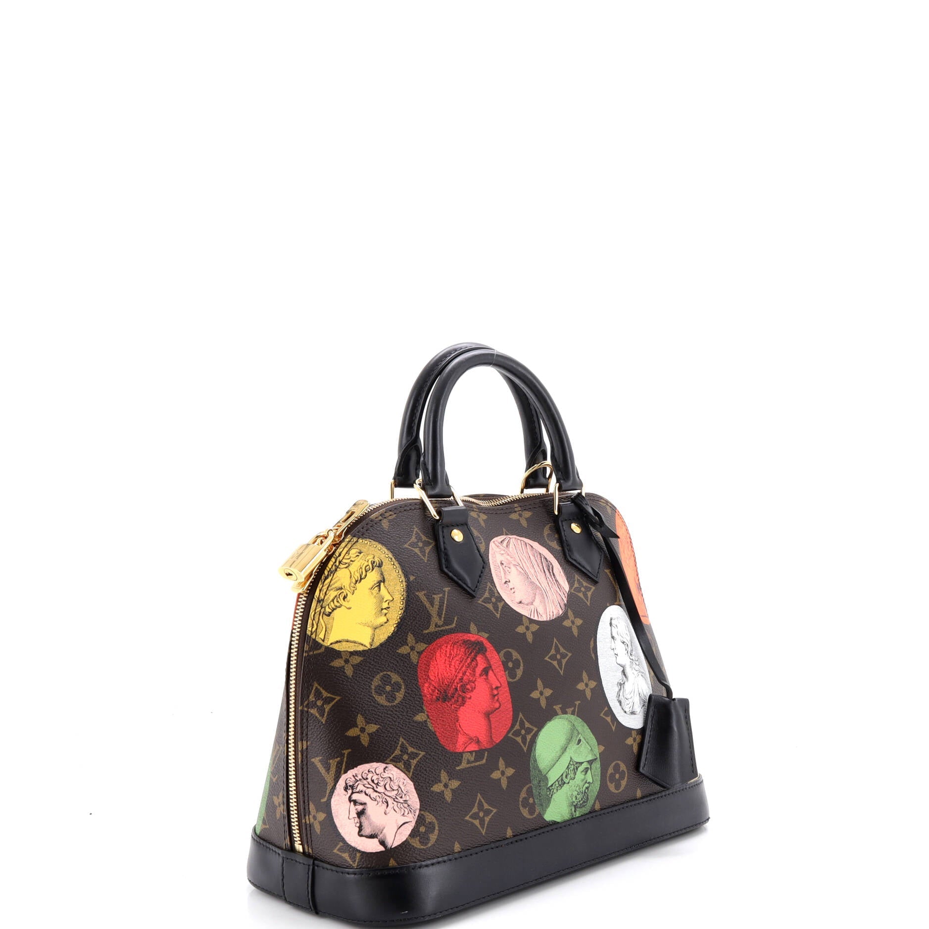 Alma Handbag Limited Edition Fornasetti Cameo Monogram Canvas PM
