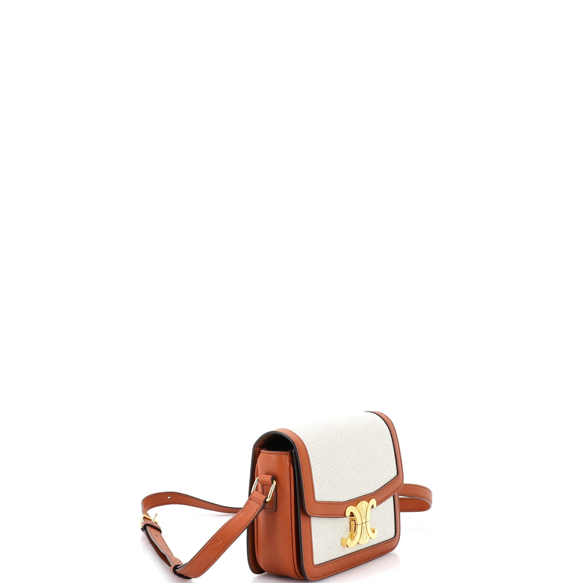 Triomphe Shoulder Bag Canvas with Leather Teen