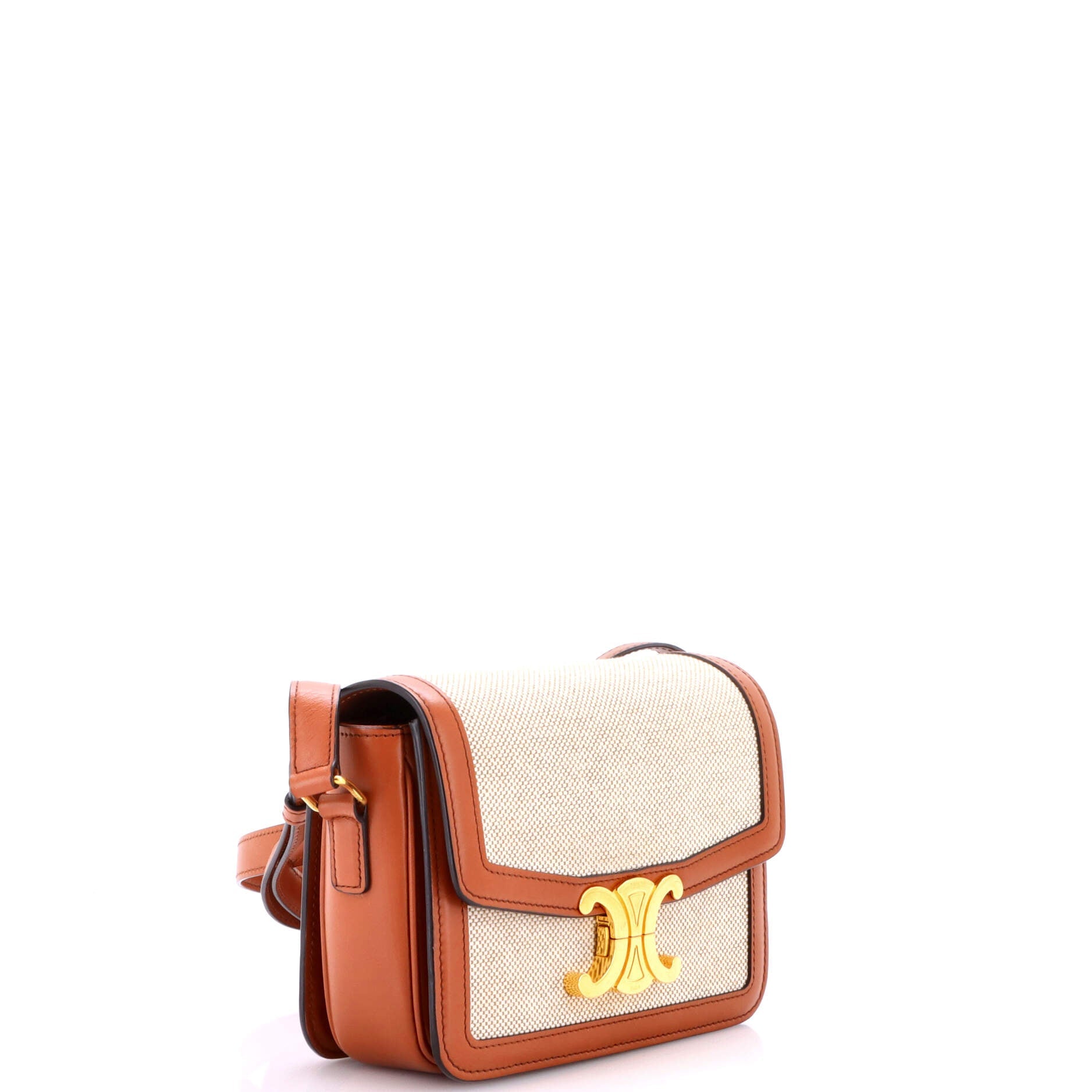 Triomphe Shoulder Bag Canvas with Leather Teen
