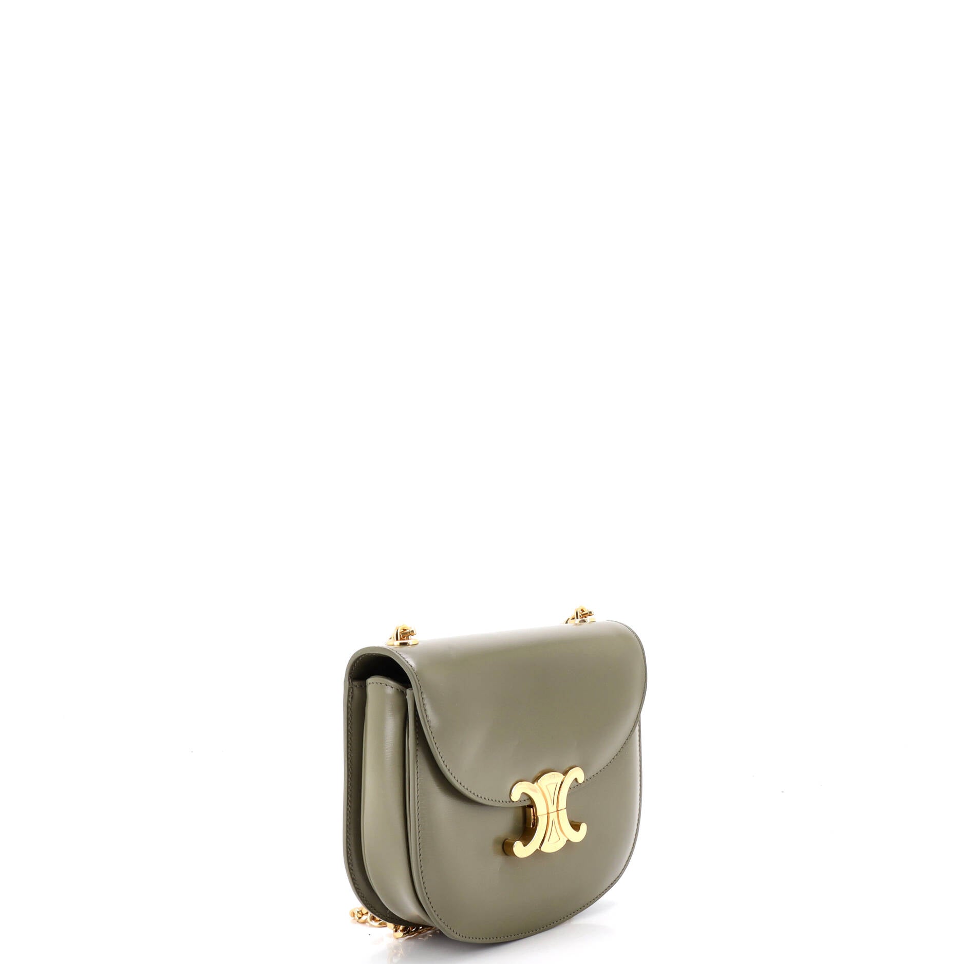 Triomphe Besace Clea Chain Flap Bag Leather
