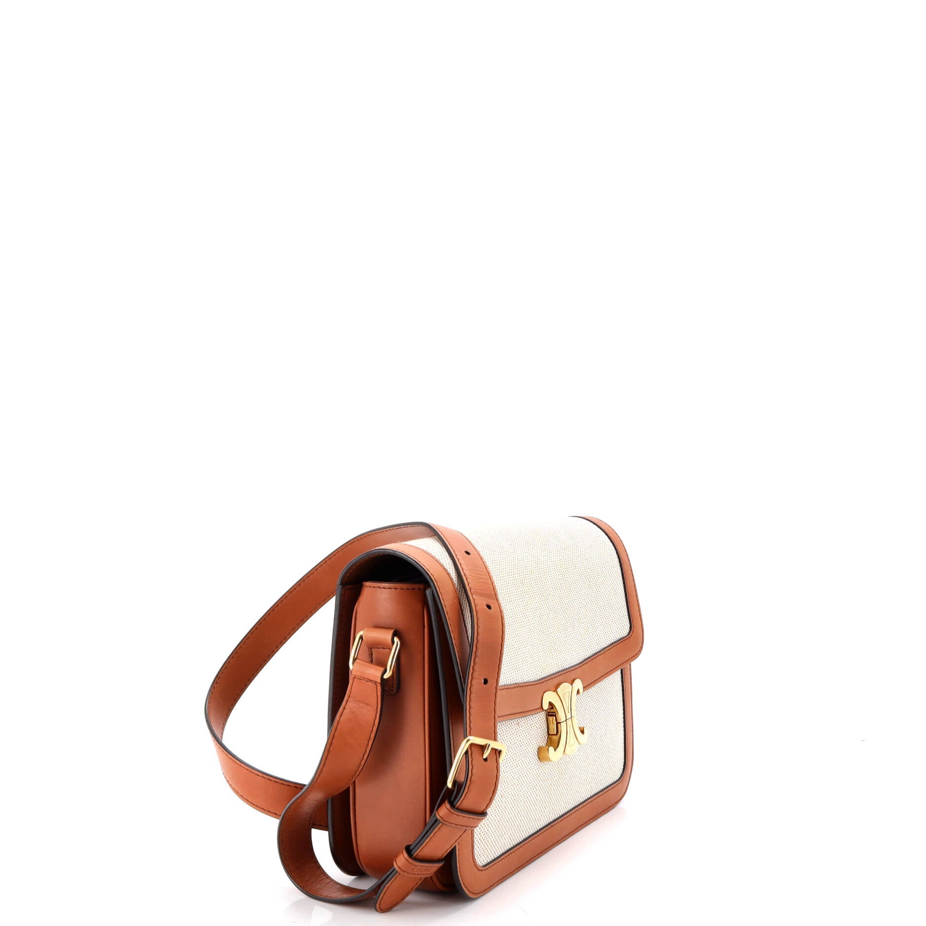 Triomphe Shoulder Bag Canvas with Leather Medium
