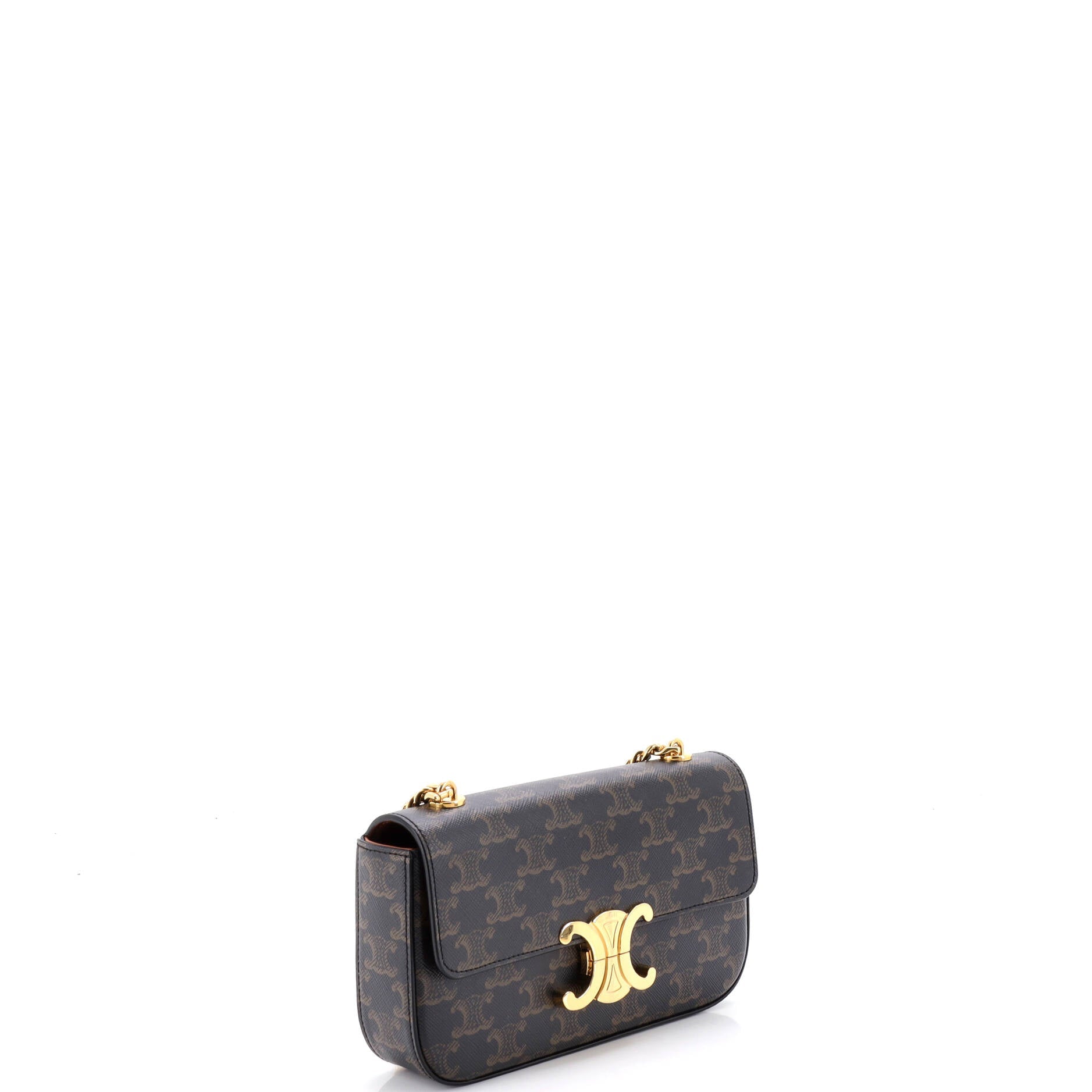 Triomphe Chain Shoulder Bag Triomphe Coated Canvas Small