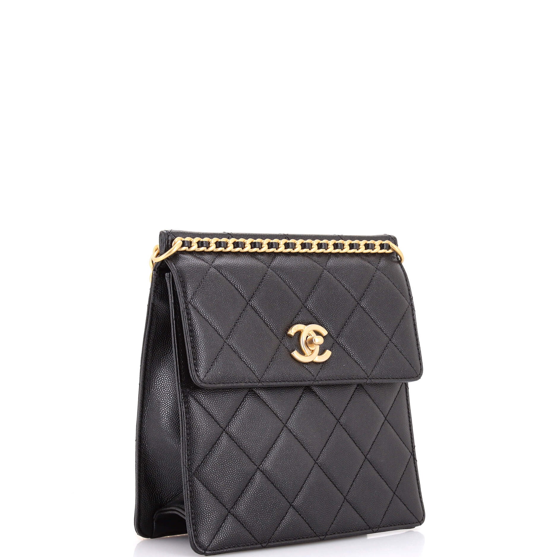 Top Chain CC Square Backpack Quilted Caviar
